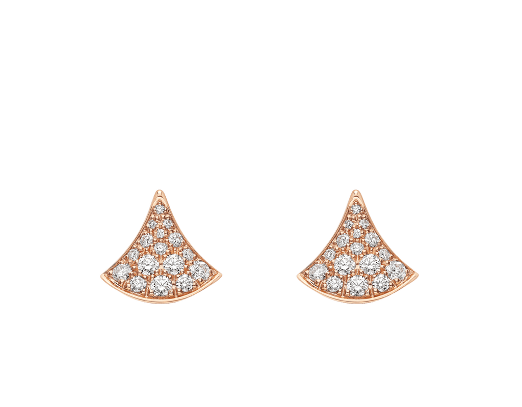 Carave Paris Diva Diamond Fan Stud Earrings in Rose Gold