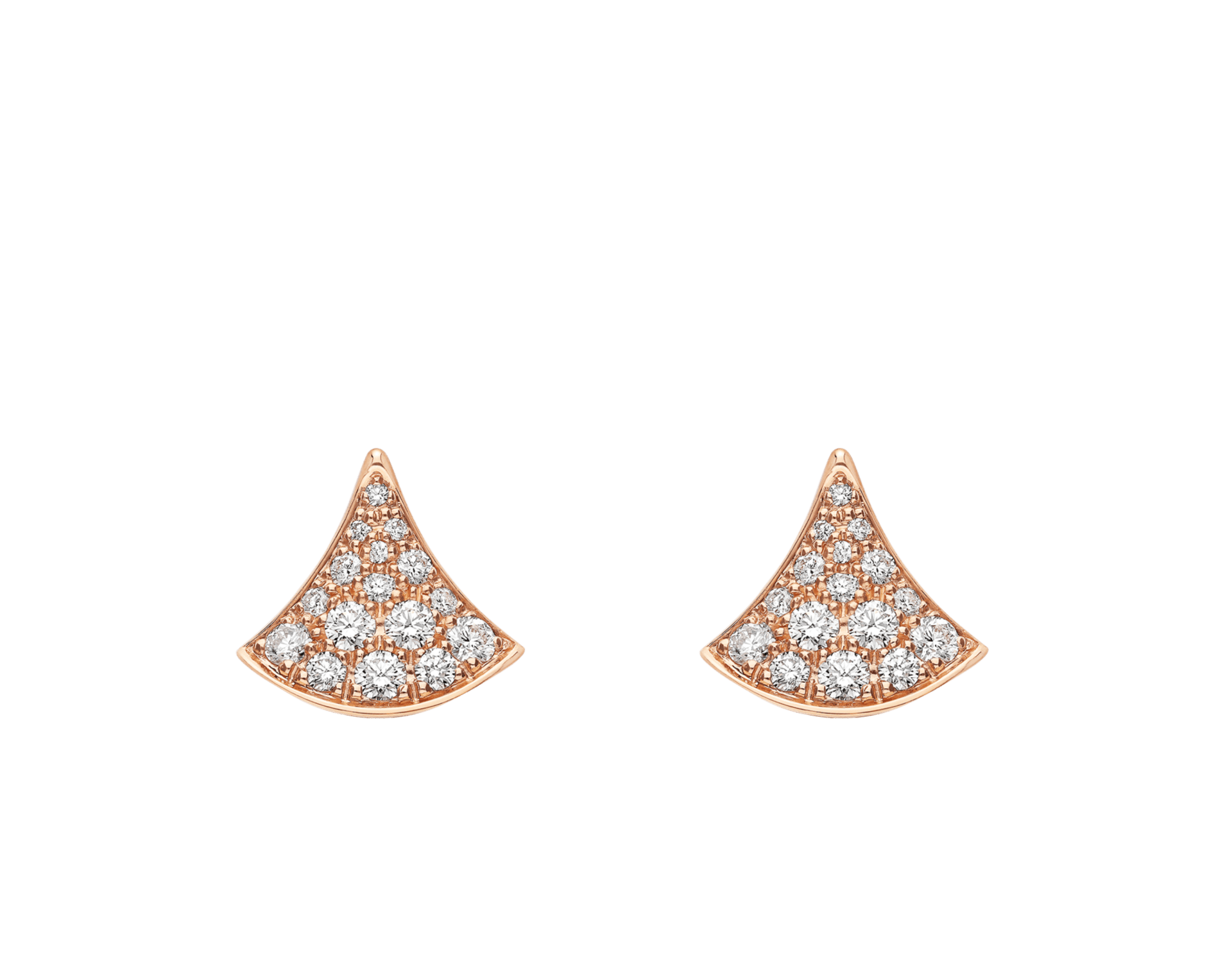 Carave Paris Diva Diamond Fan Stud Earrings in Rose Gold