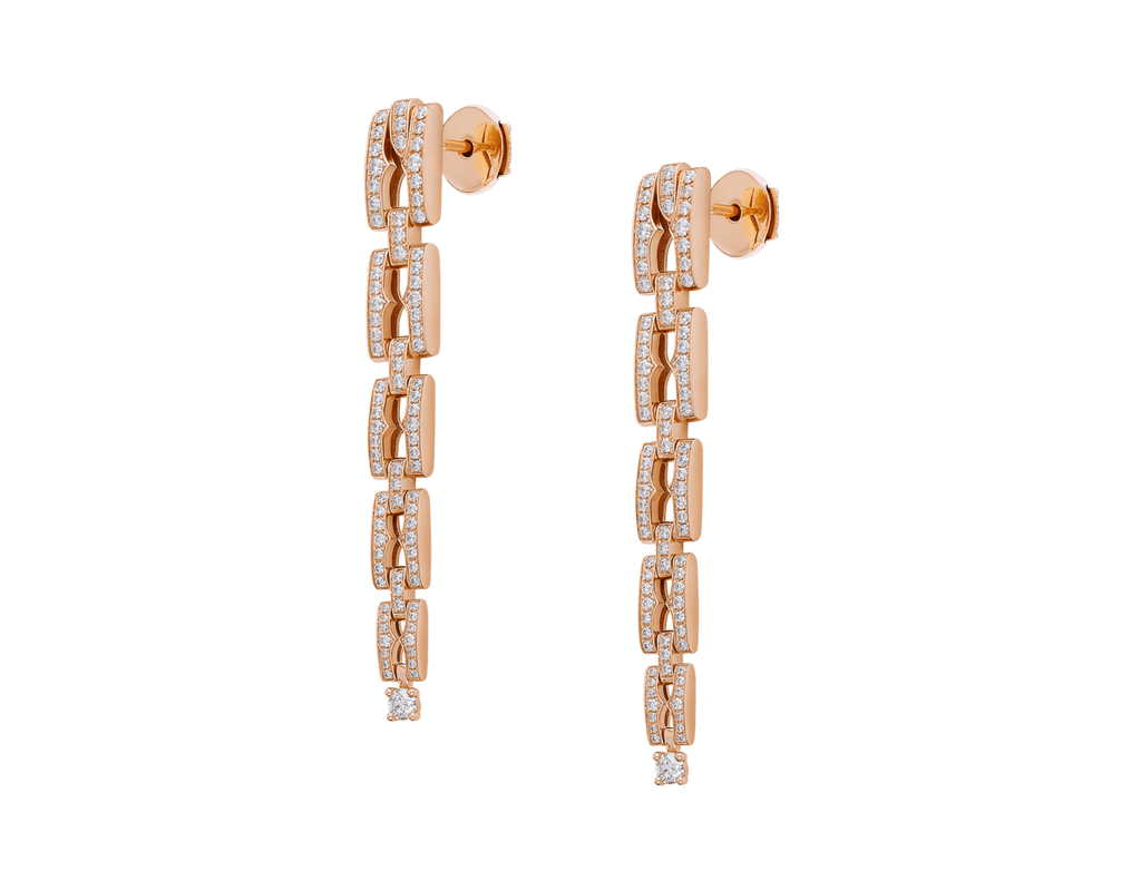 Carave Paris Diva Diamond Link Drop Earrings in Rose Gold