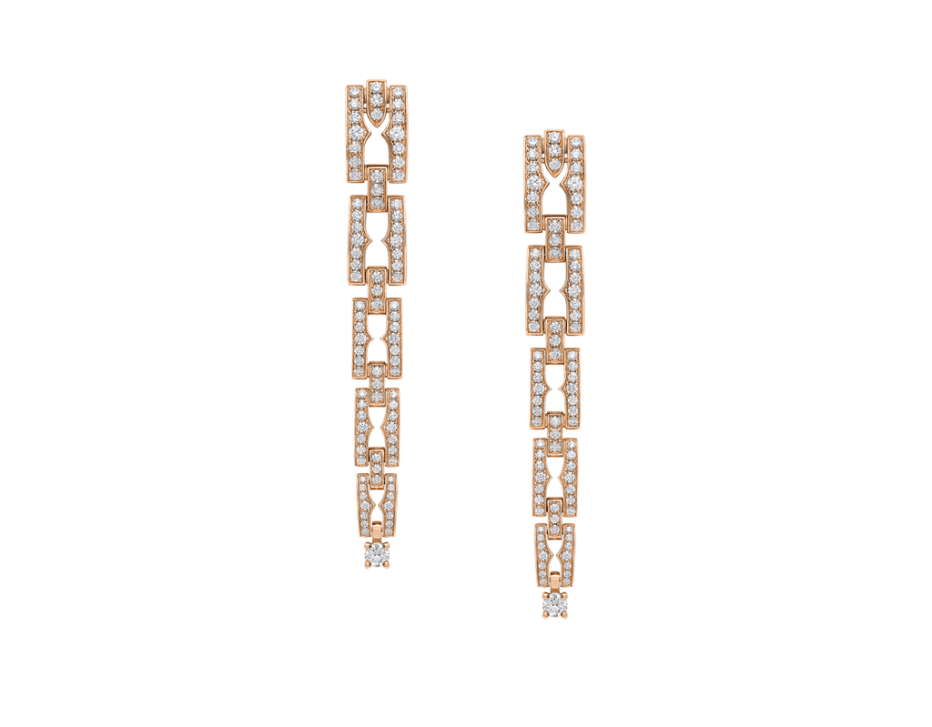 Carave Paris Diva Diamond Link Drop Earrings in Rose Gold