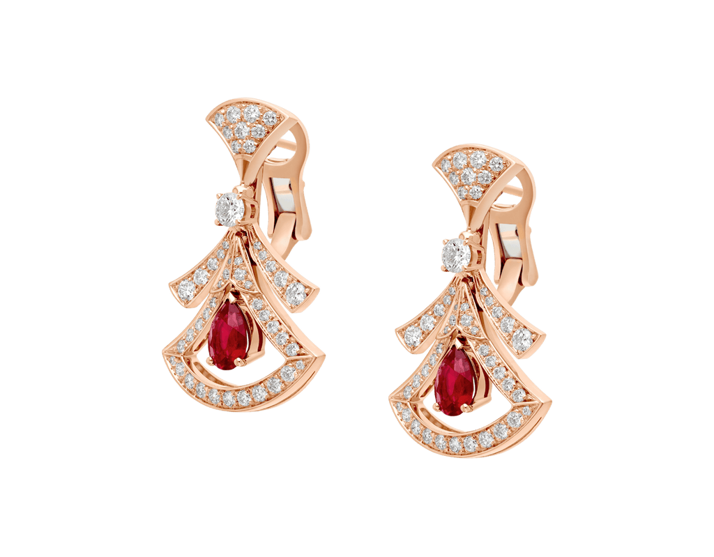 Carave Paris Diva Emerald Diamond Drop Earrings in White Gold