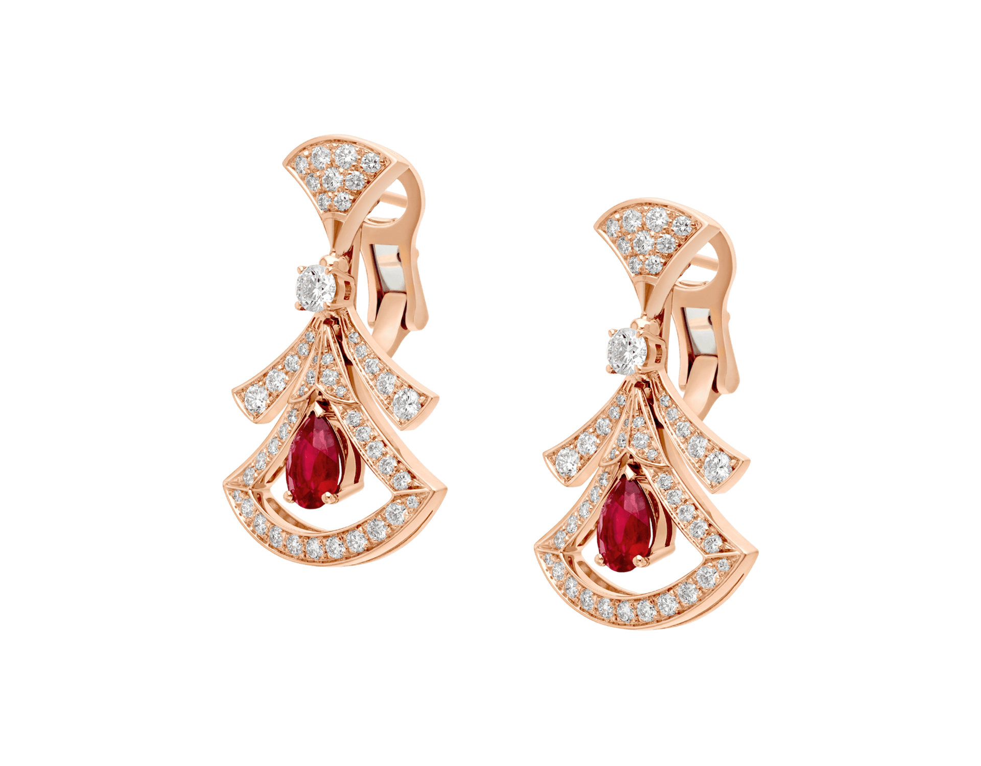 Carave Paris Diva Emerald Diamond Drop Earrings in White Gold