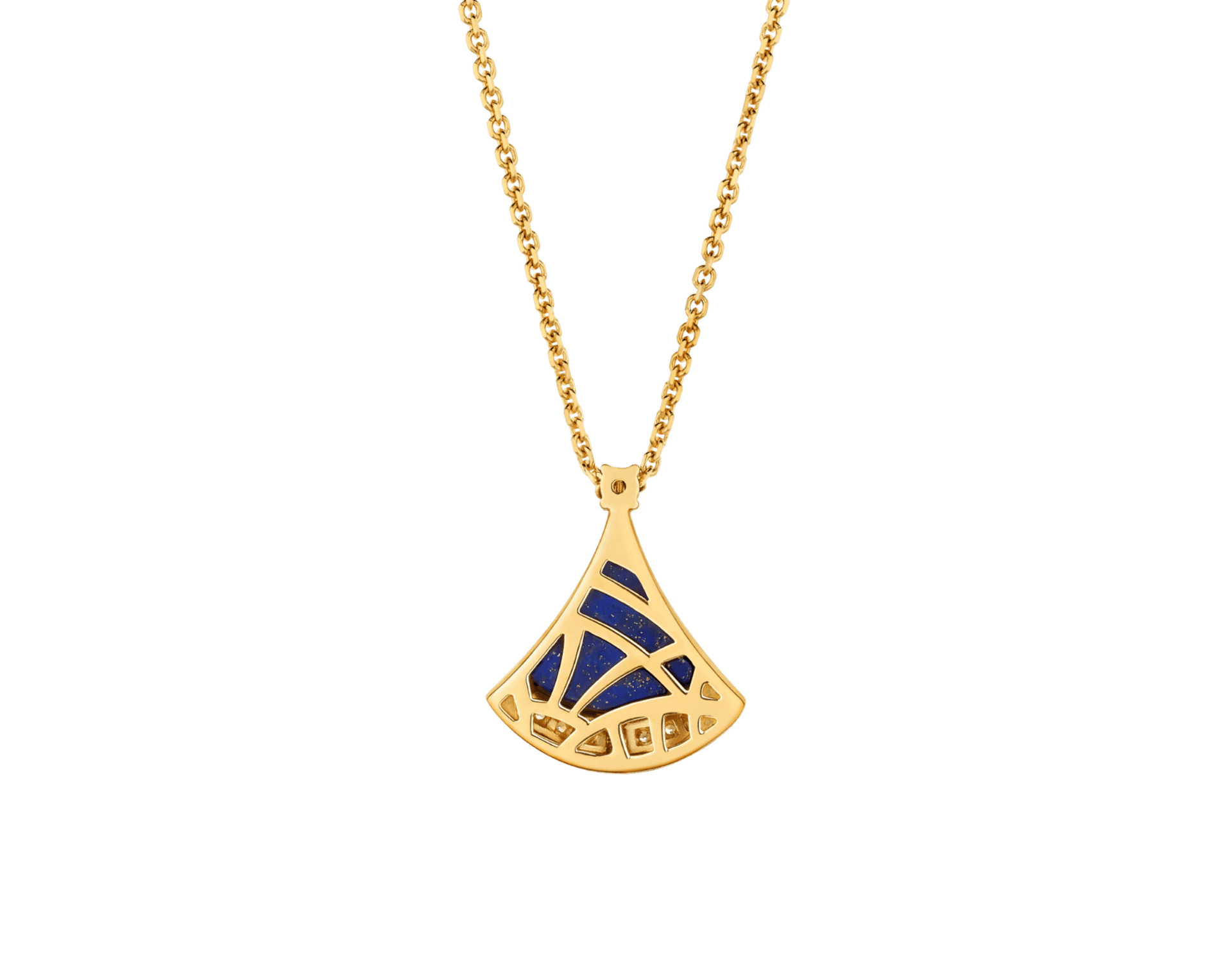 Carave Paris Diva Fan Malachite Diamond Pendant Necklace in Rose Gold