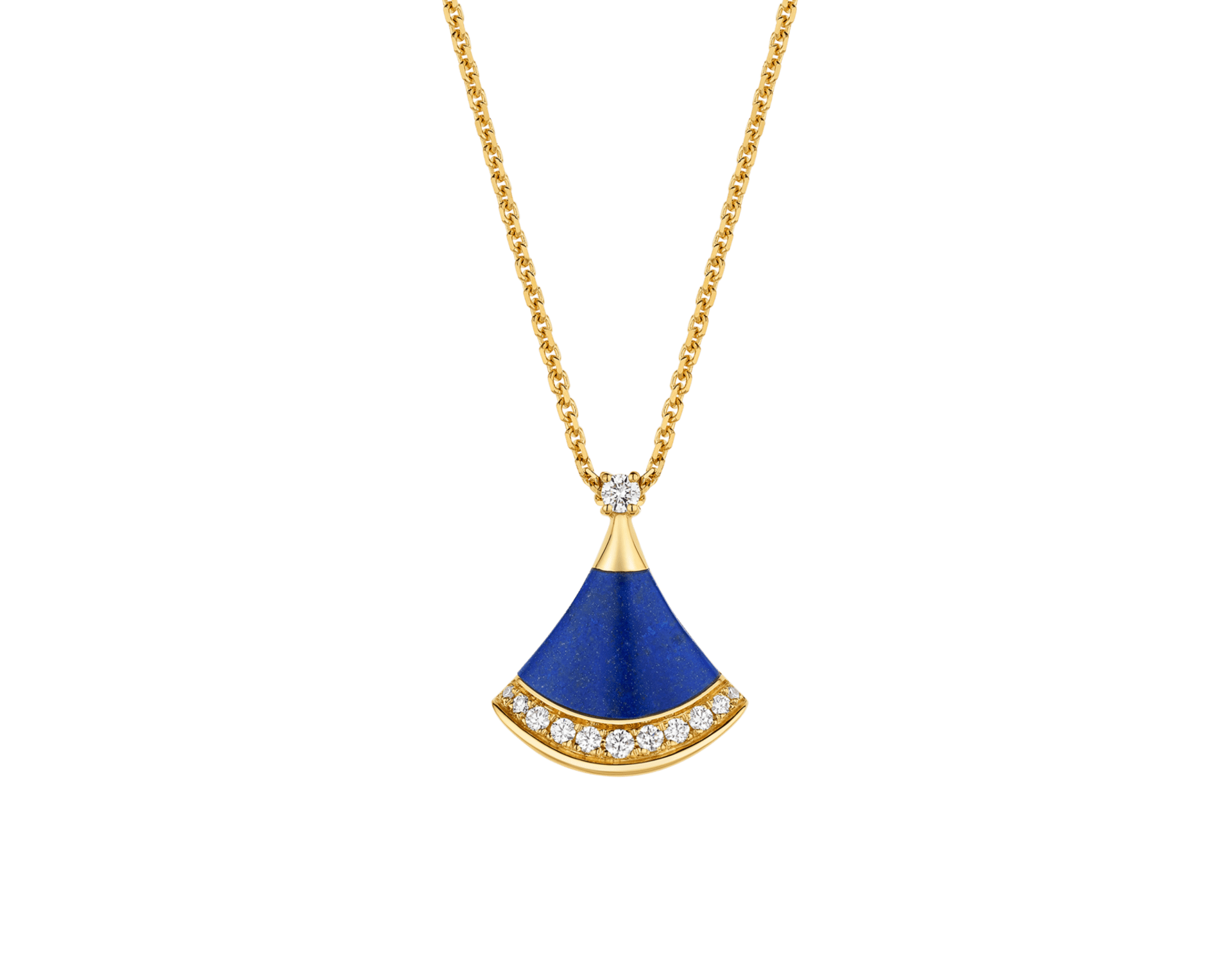 Carave Paris Diva Fan Malachite Diamond Pendant Necklace in Rose Gold