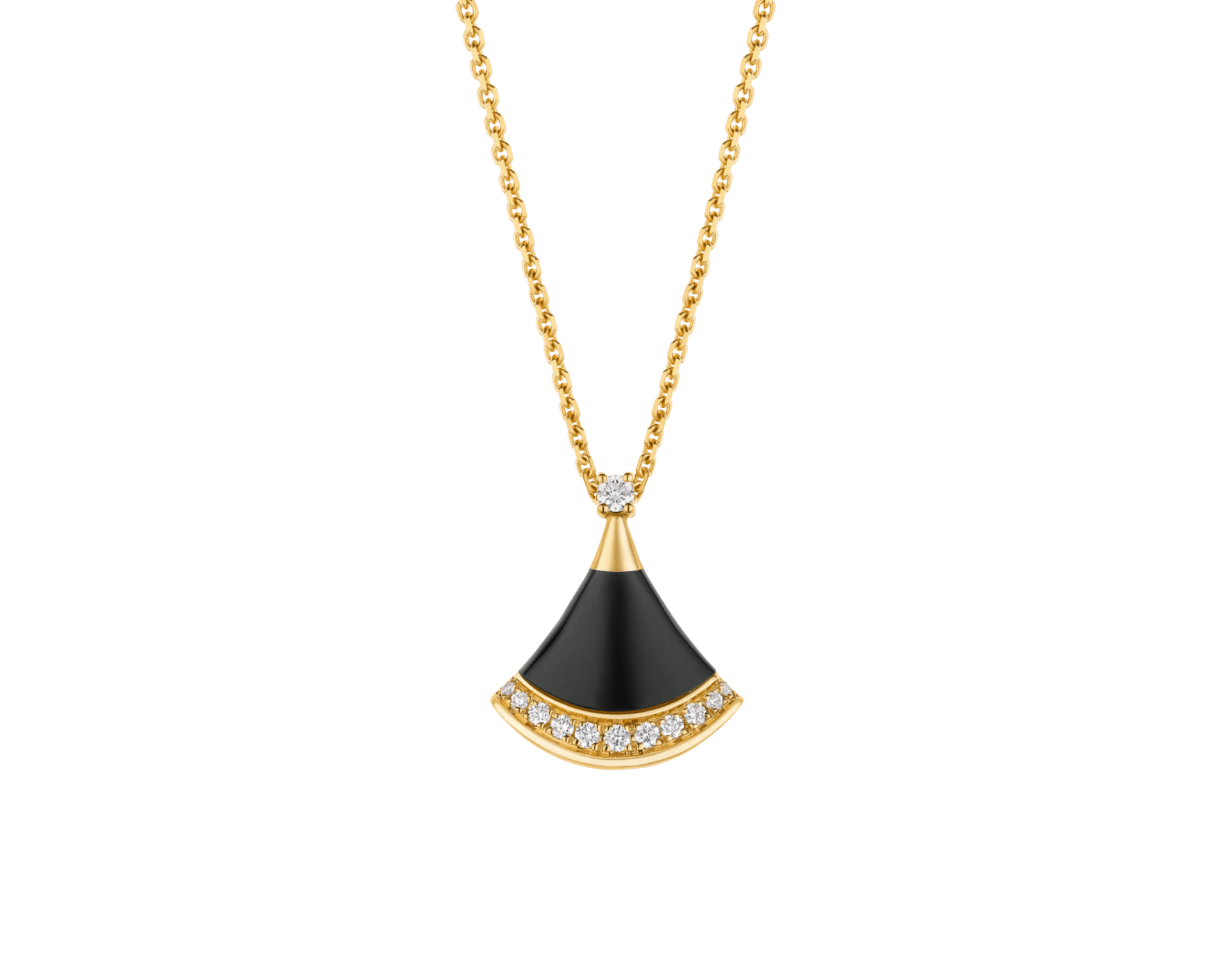Carave Paris Diva Fan Malachite Diamond Pendant Necklace in Rose Gold