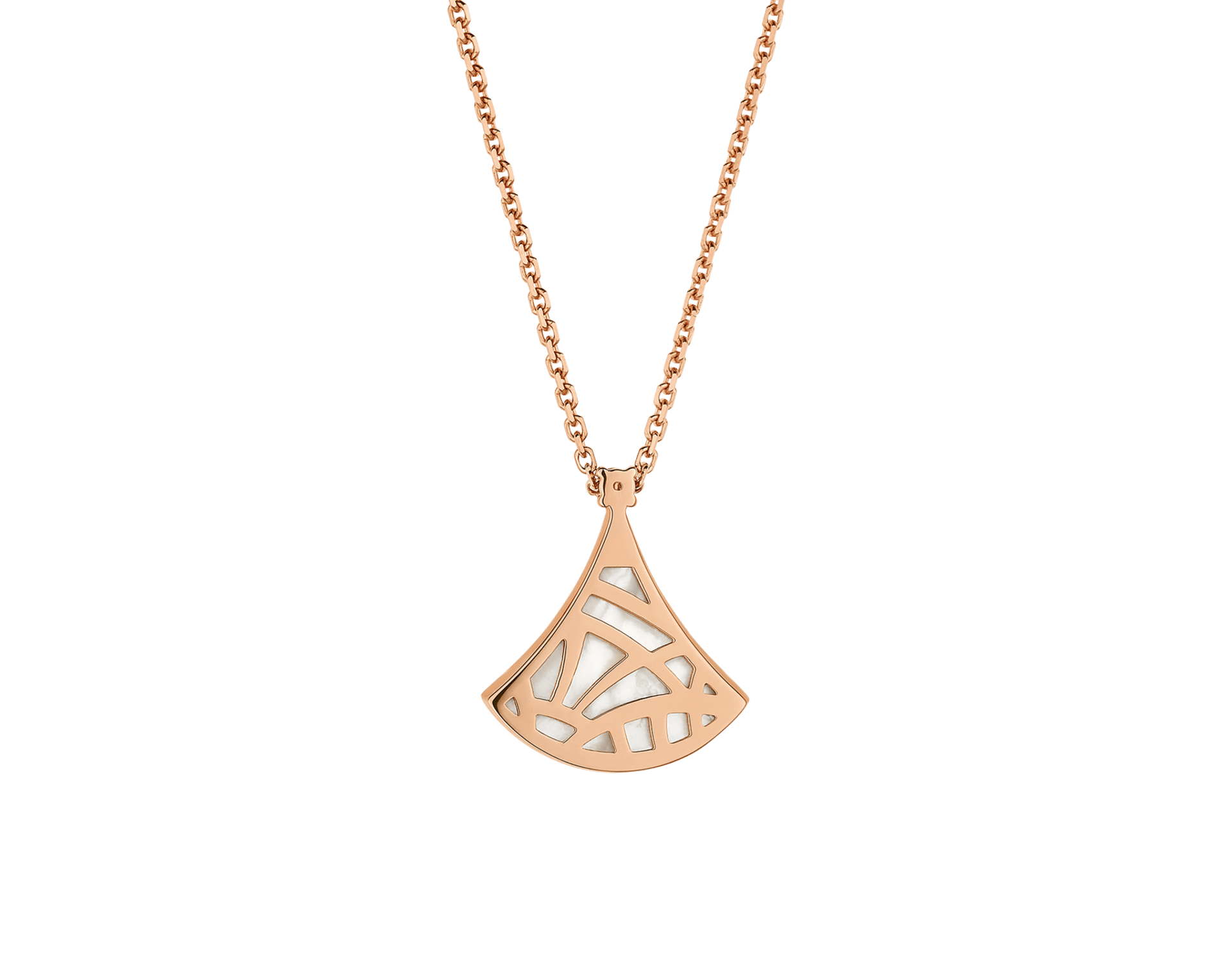 Carave Paris Diva Fan Onyx Diamond Pendant Necklace in Rose Gold