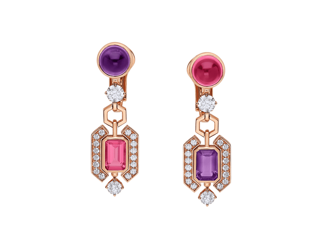 Carave Paris Diva Gemstone Diamond Drop Earrings in Rose Gold