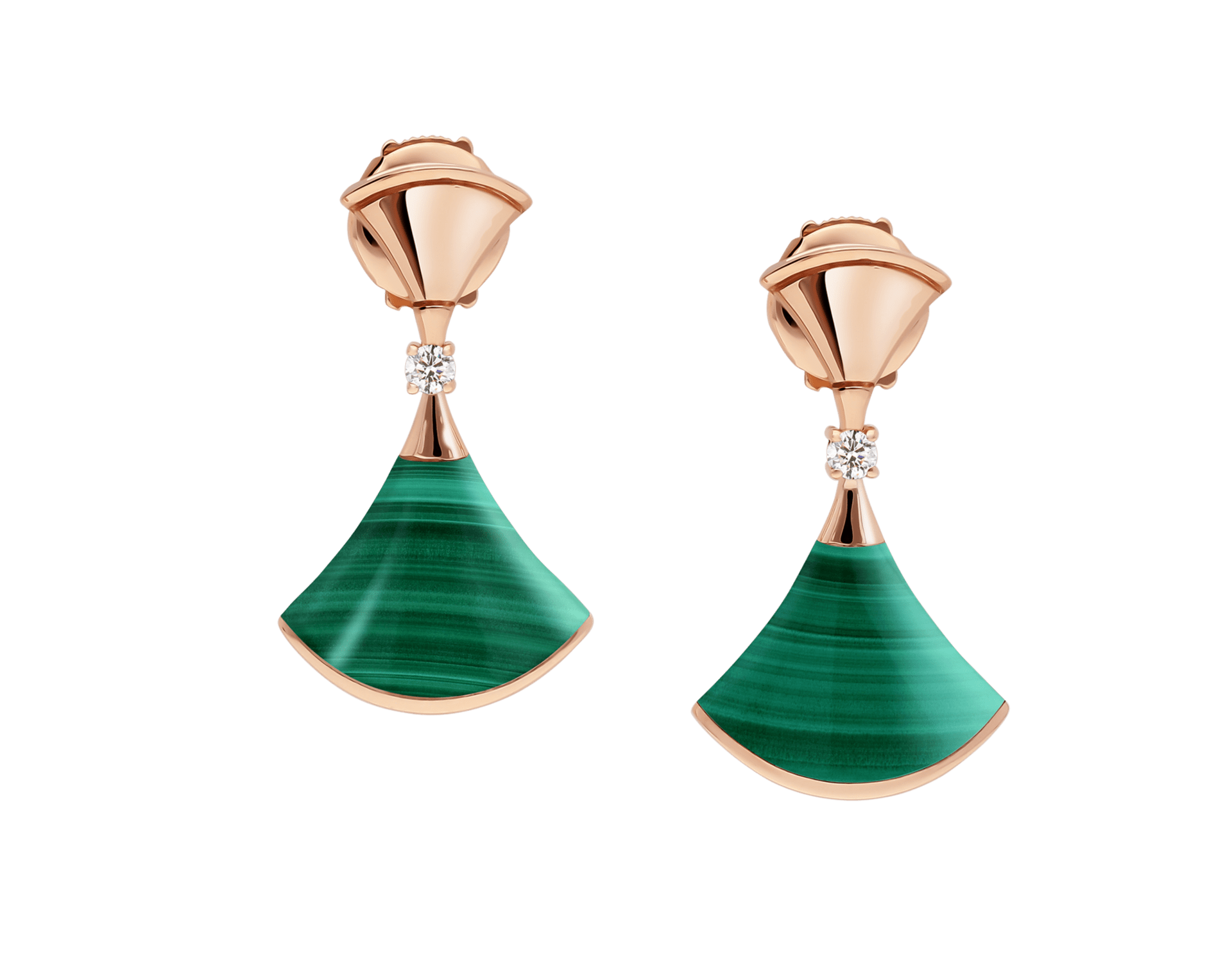 Carave Paris Diva Red Agate & Diamond Drop Earrings in Rose Gold