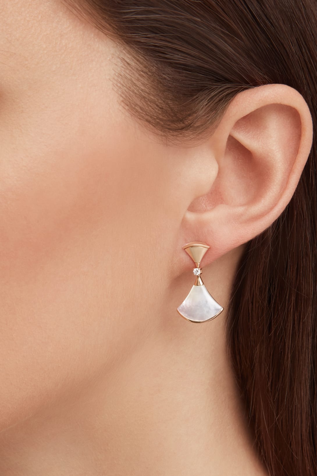 Carave Paris Diva Red Agate & Diamond Drop Earrings in Rose Gold