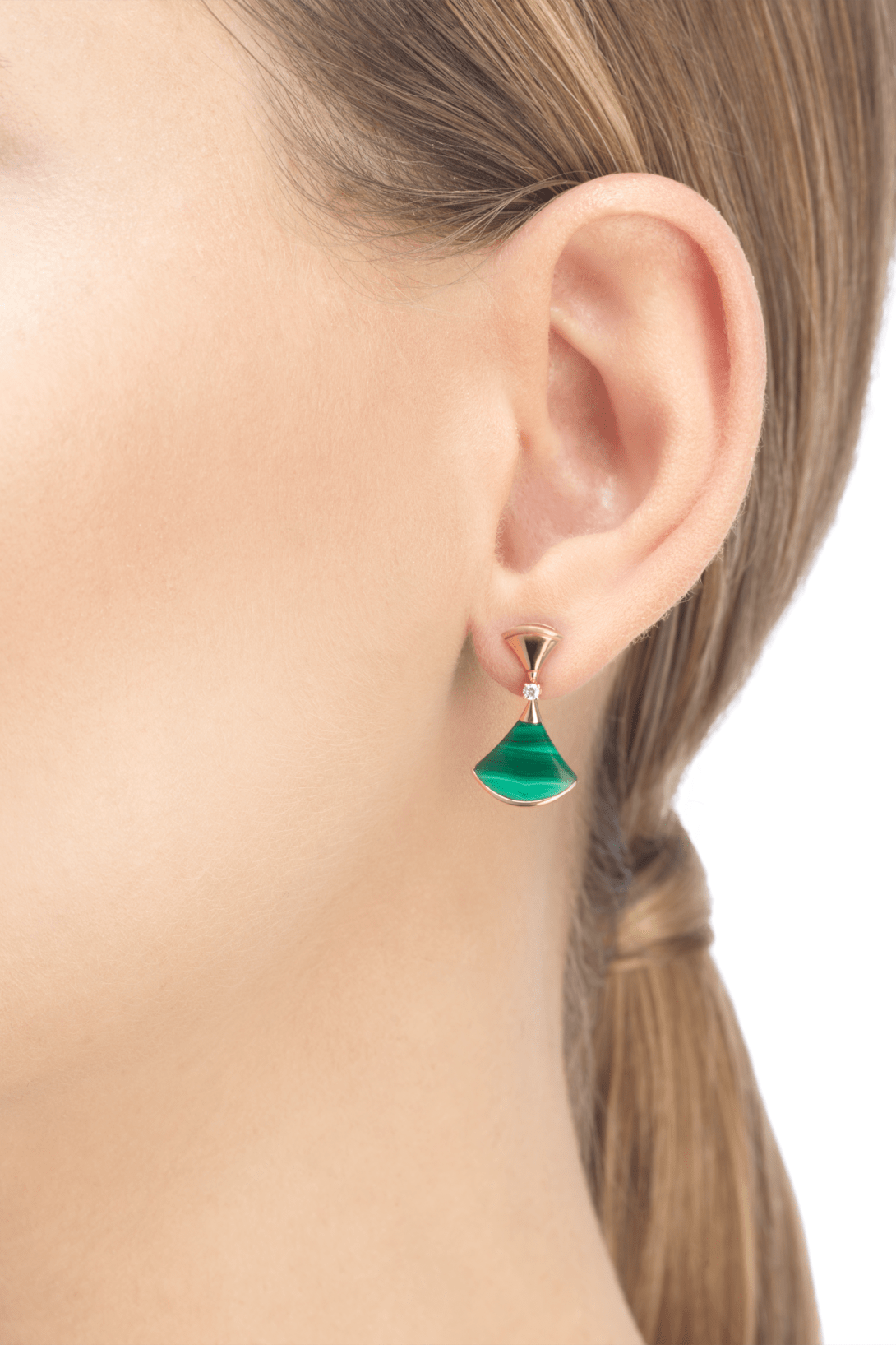 Carave Paris Diva Red Agate & Diamond Drop Earrings in Rose Gold