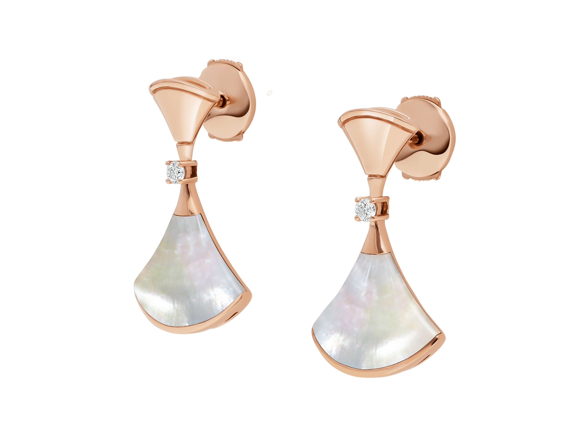 Carave Paris Diva Red Agate & Diamond Drop Earrings in Rose Gold