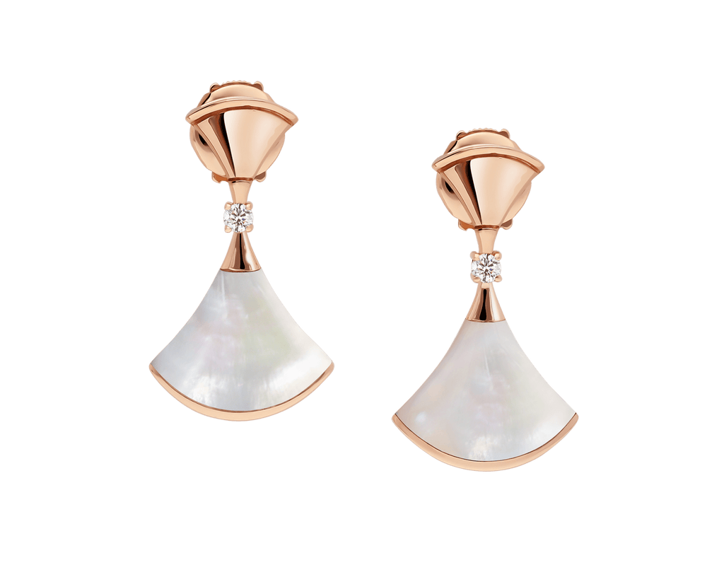 Carave Paris Diva Red Agate & Diamond Drop Earrings in Rose Gold