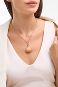 Carave Paris Diva Sunburst Sapphire & Diamond Pendant Necklace in Rose Gold