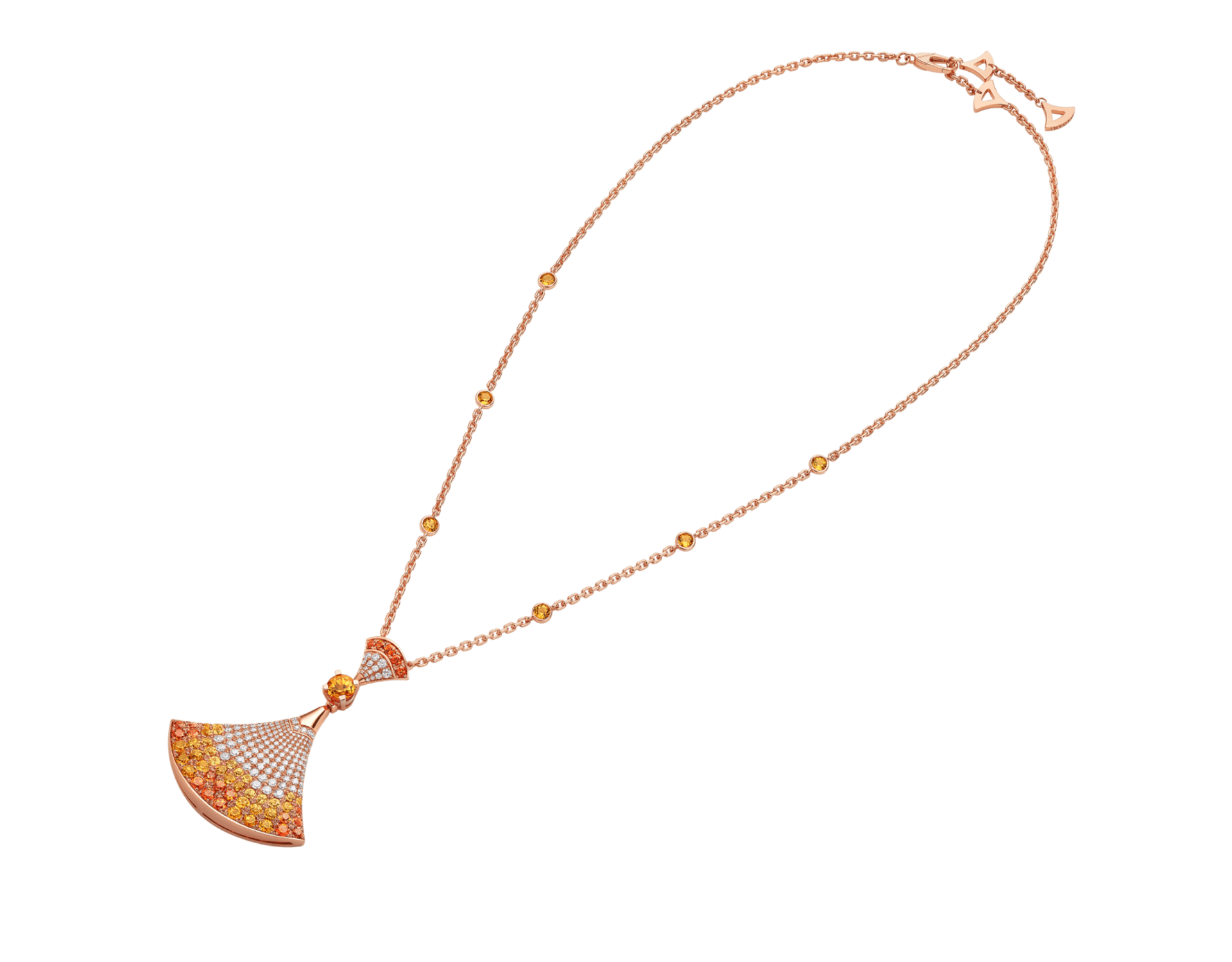 Carave Paris Diva Sunburst Sapphire & Diamond Pendant Necklace in Rose Gold