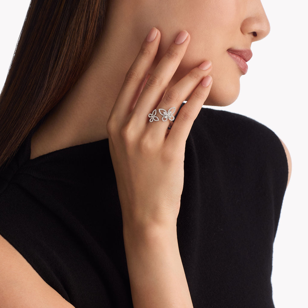 Carave Paris Double Butterfly Diamond Open Ring