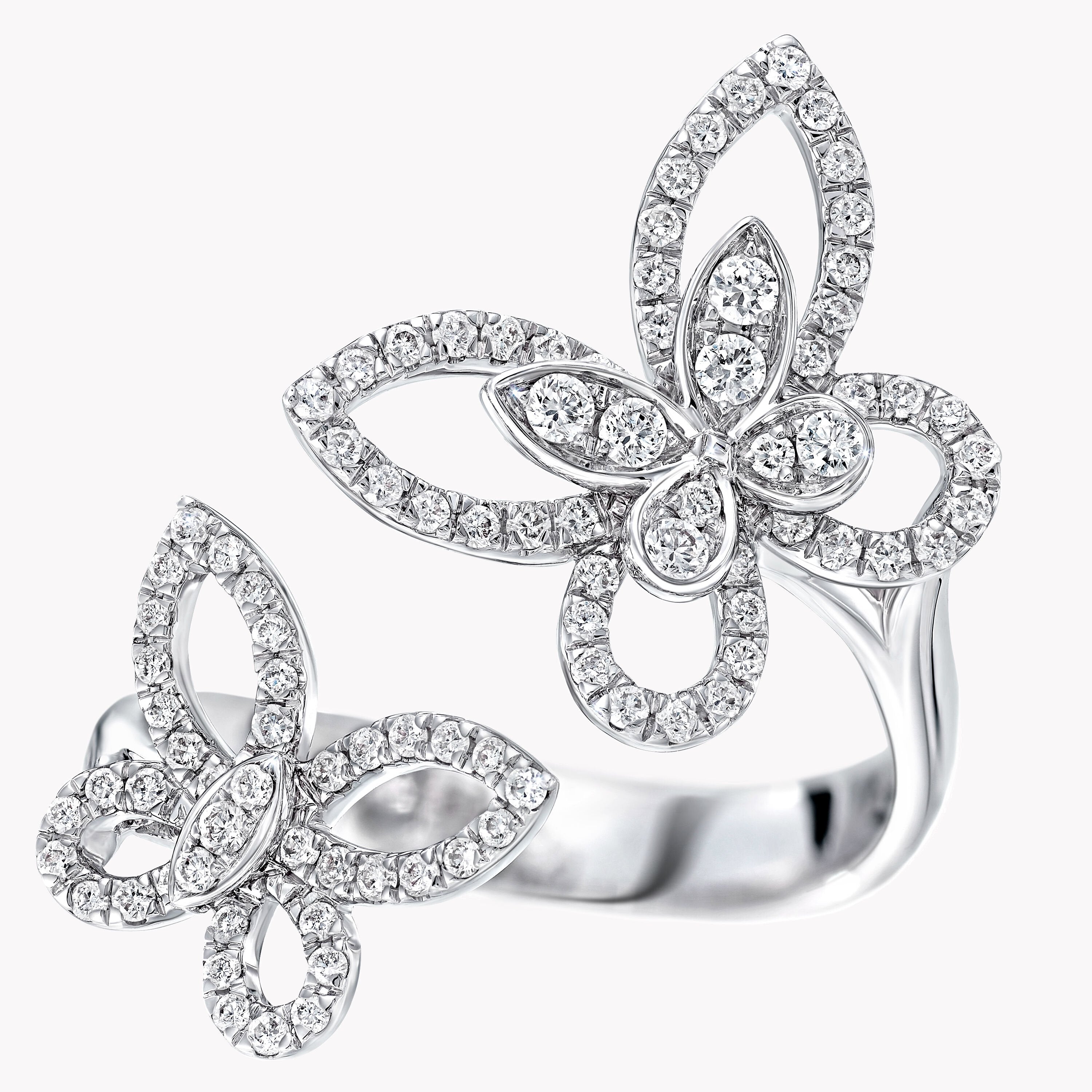 Carave Paris Double Butterfly Diamond Open Ring