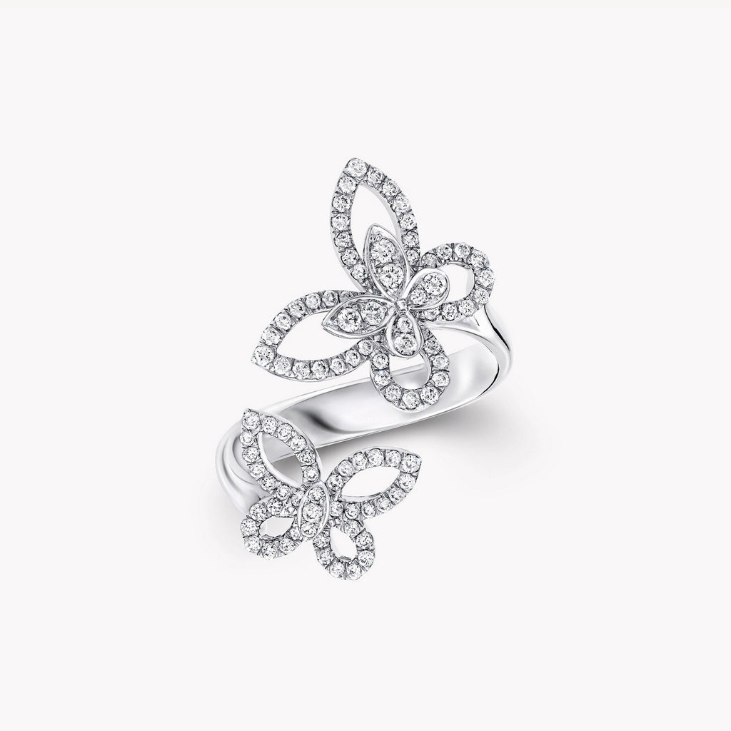 Carave Paris Double Butterfly Diamond Open Ring
