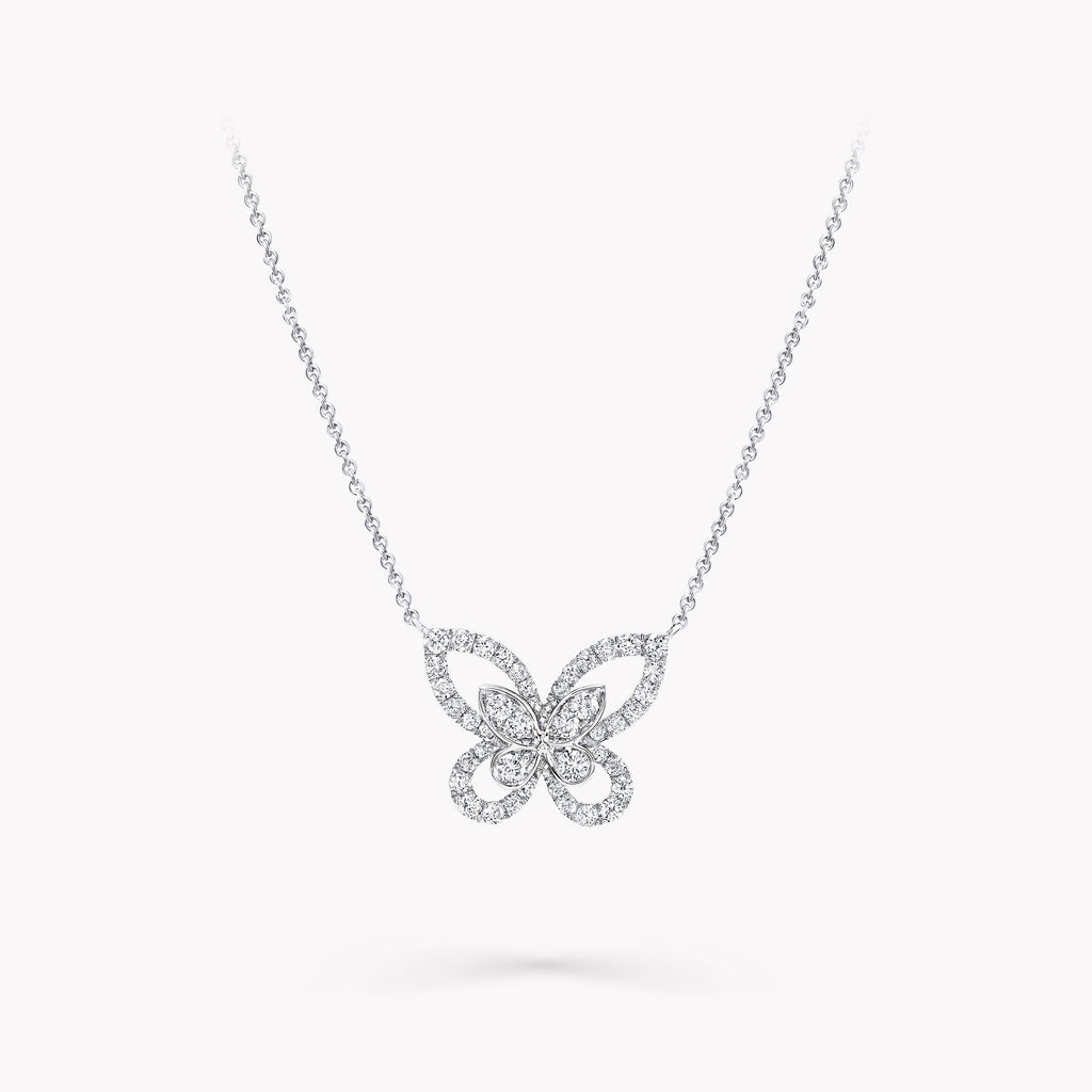 Carave Paris Double Butterfly Diamond Pendant Necklace
