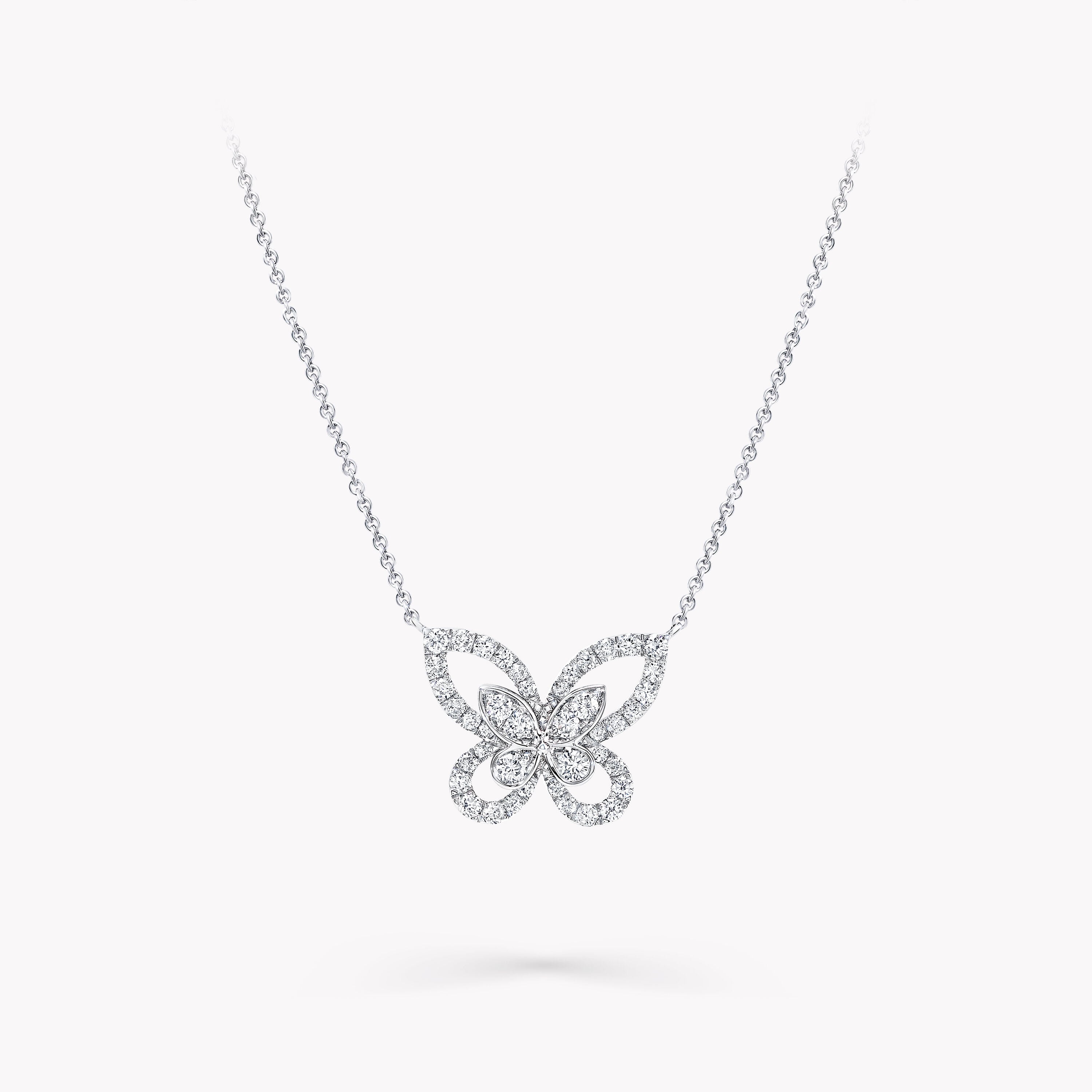 Carave Paris Double Butterfly Diamond Pendant Necklace