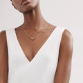 Carave Paris Double Chain Heart Link Necklace in Gold