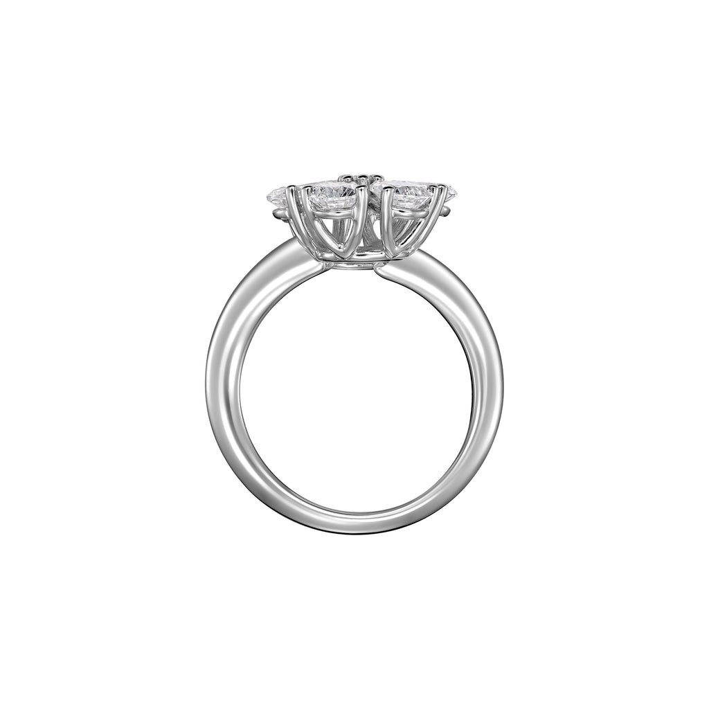 Carave Paris Double Floral Diamond Wrap Ring White Gold