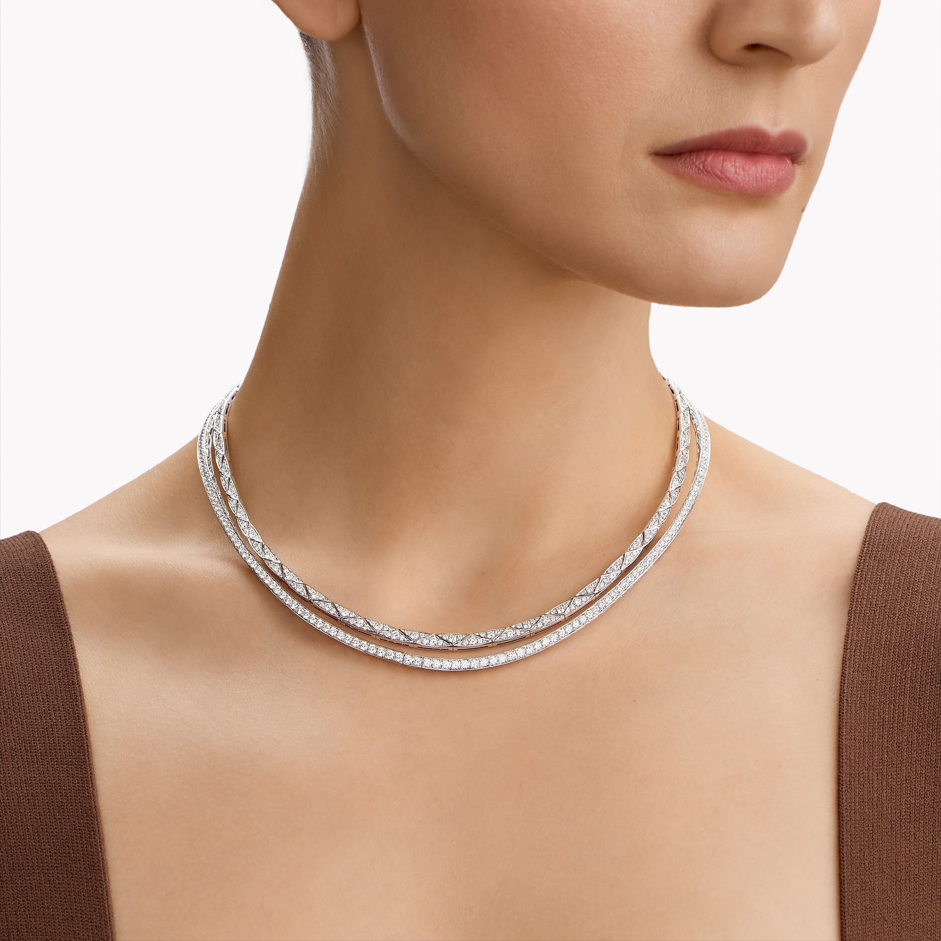 Carave Paris Double Layer Diamond Collar Necklace