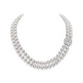 Carave Paris Double Strand Pearl Necklace with Floral Clasp