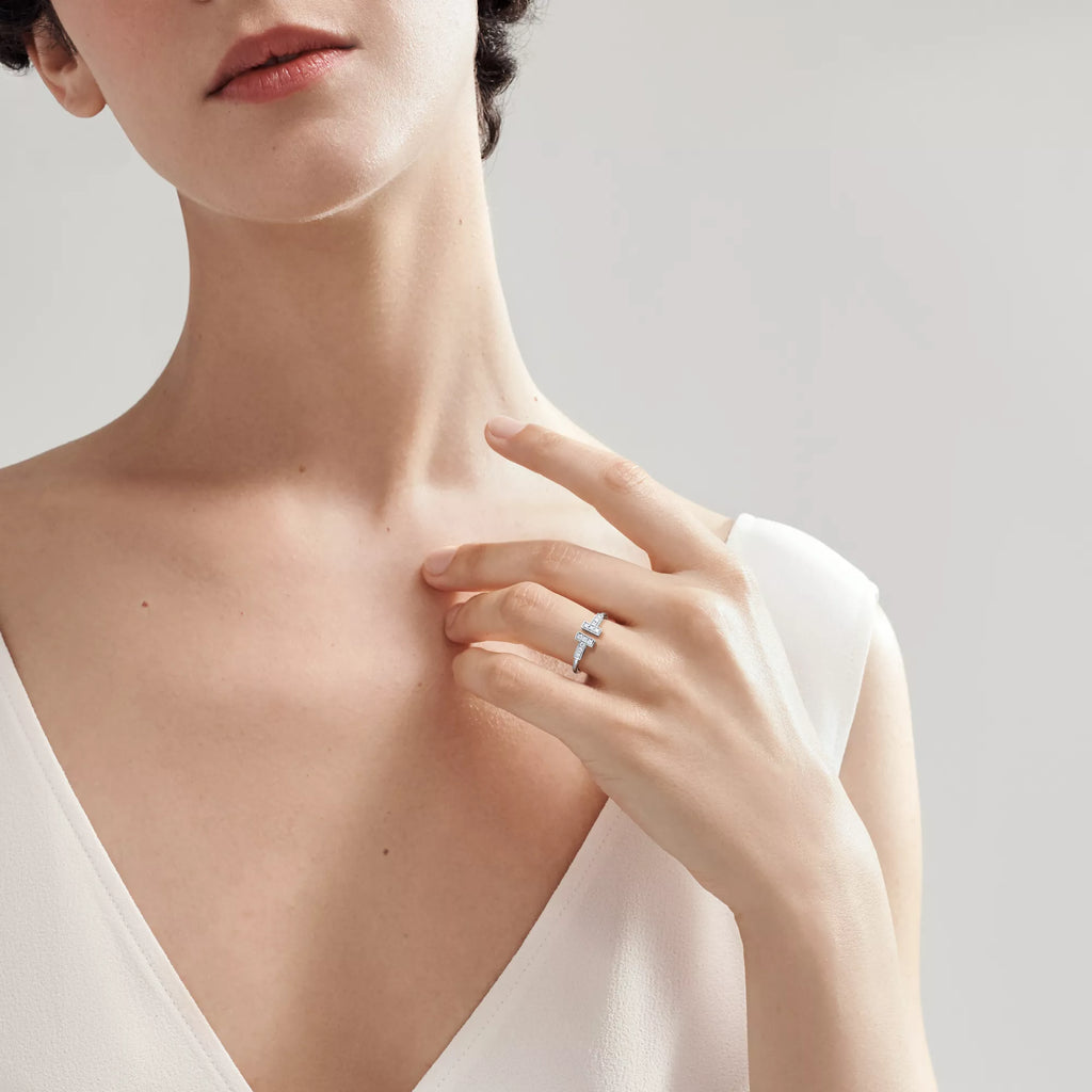 Carave Paris Double T Open Diamond Ring