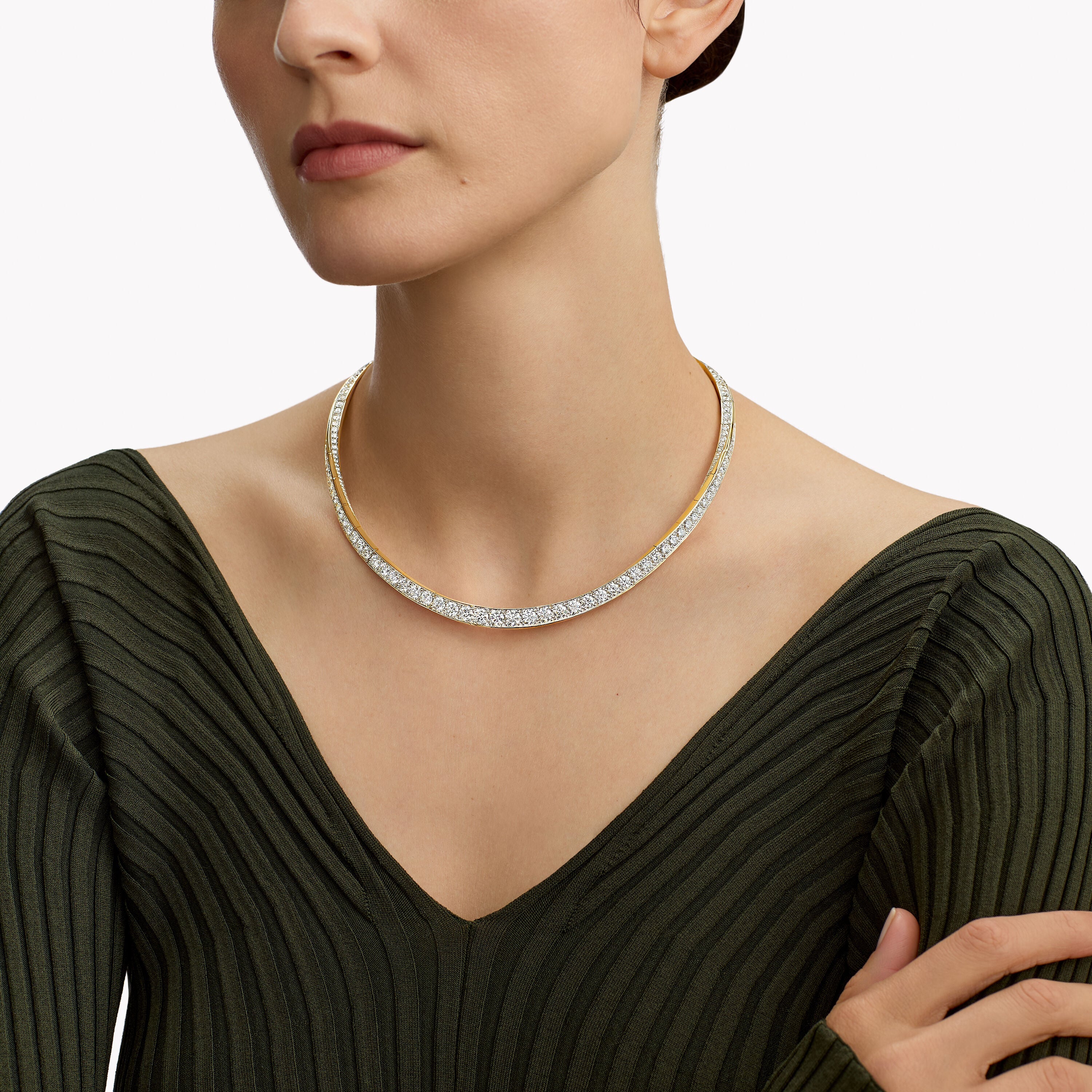 Carave Paris Dual Tone Princess Diamond Collar Necklace