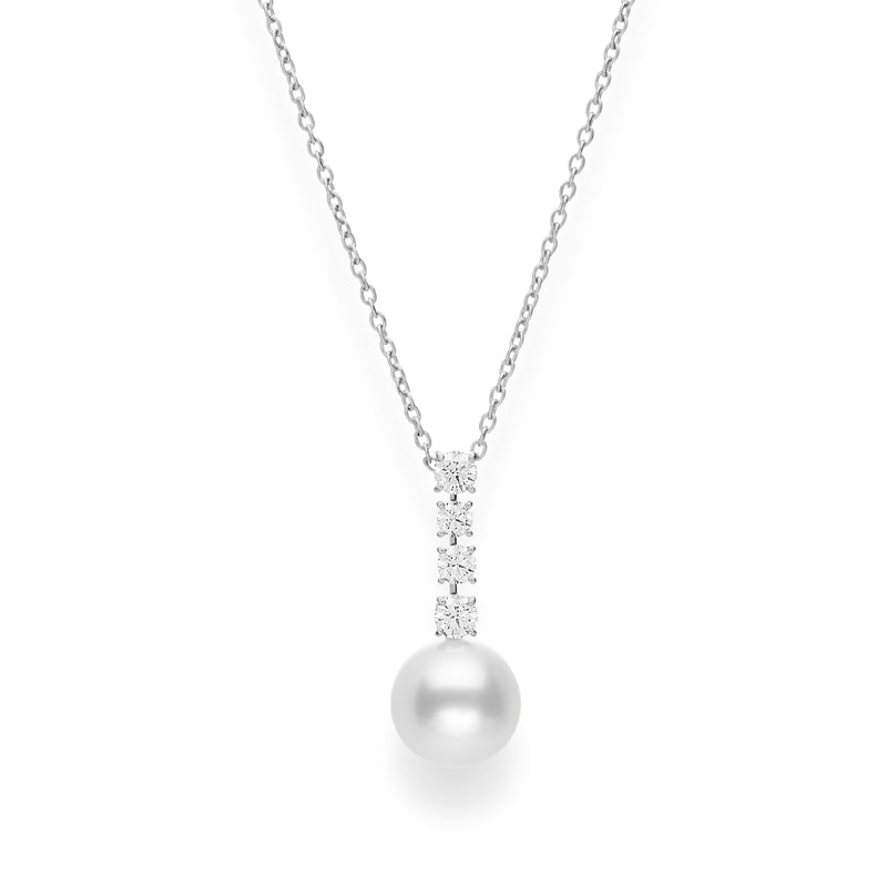 Carave Paris Elegance Pearl Drop Diamond Pendant Necklace