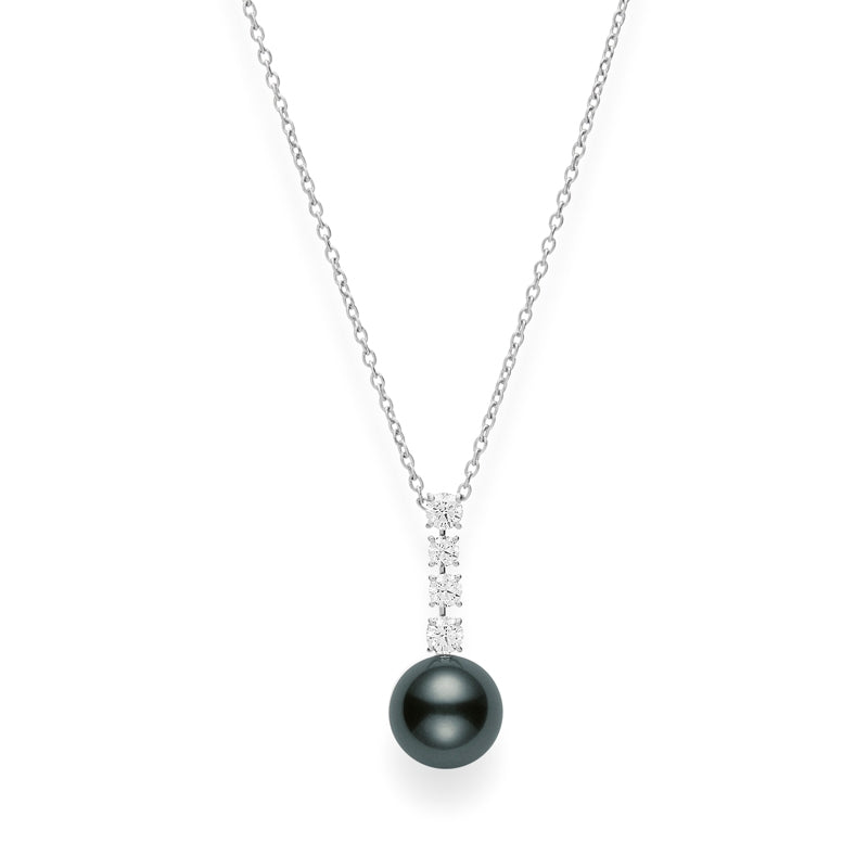Carave Paris Elegance Pearl Drop Diamond Pendant Necklace