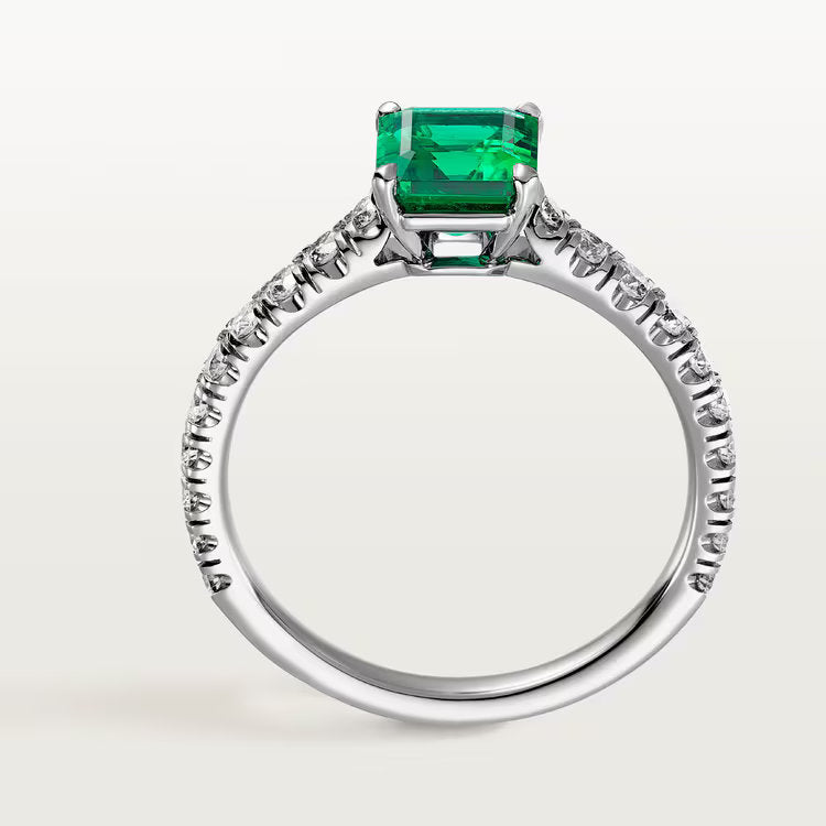 Carave Paris Emerald Cut Green Solitaire Ring