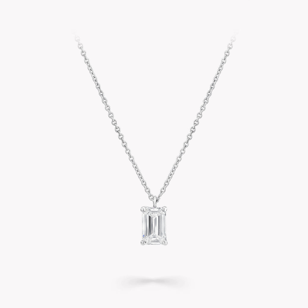 Carave Paris Emerald Cut Solitaire Diamond Pendant Necklace