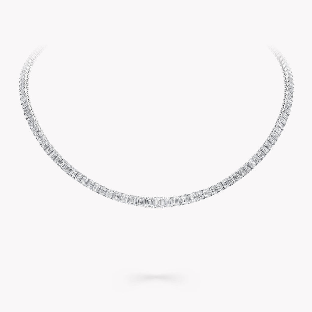 Carave Paris Emerald Cut Tennis Diamond Necklace