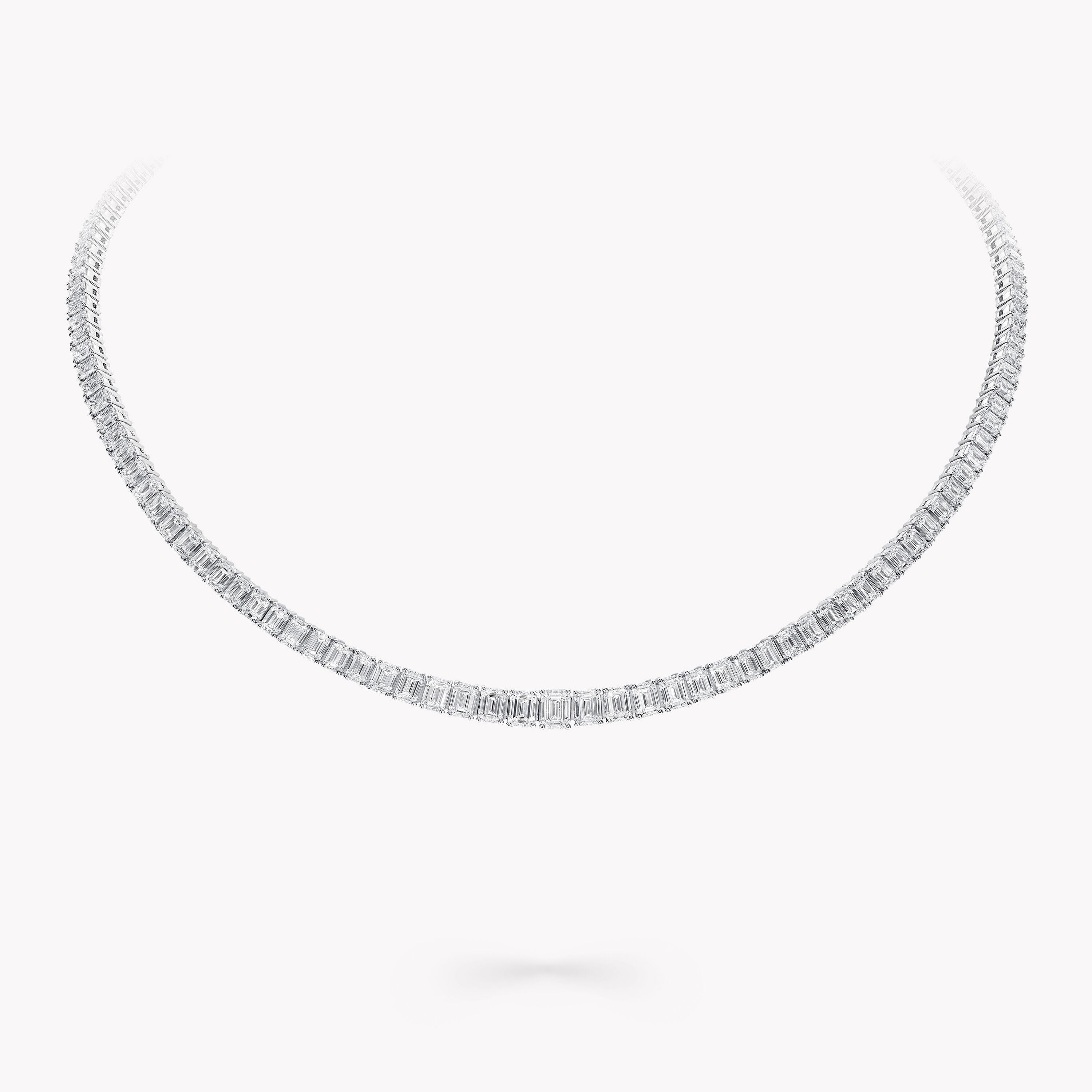 Carave Paris Emerald Cut Tennis Diamond Necklace