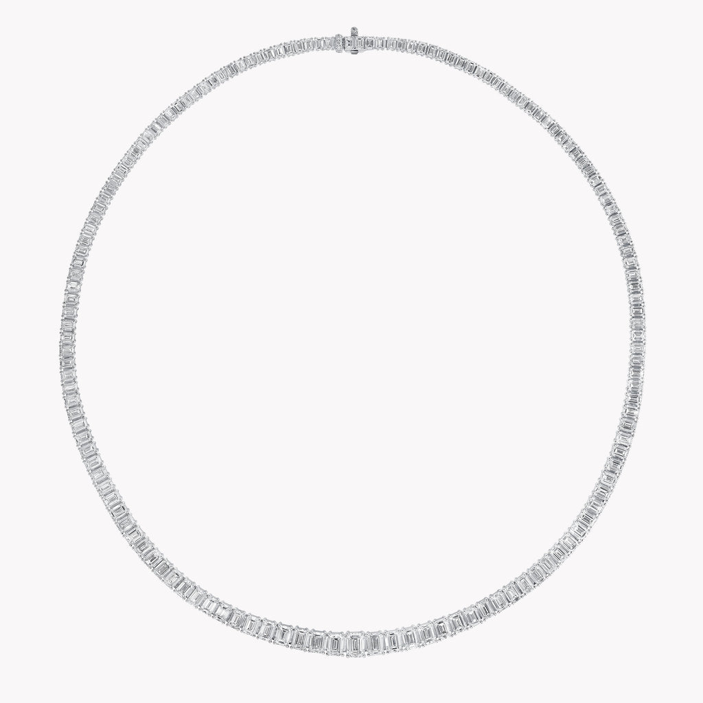 Carave Paris Emerald Cut Tennis Diamond Necklace