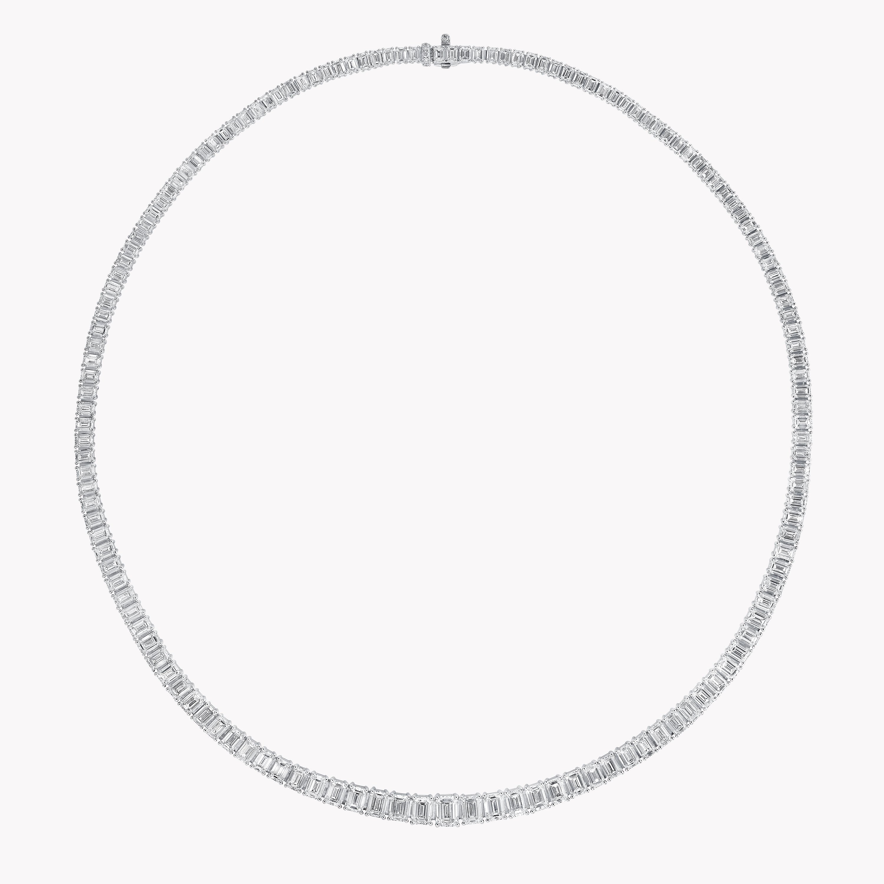 Carave Paris Emerald Cut Tennis Diamond Necklace
