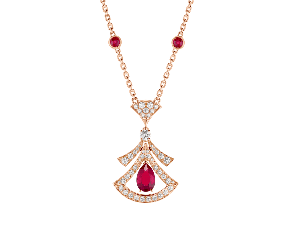 Carave Paris Emerald Fan Diamond Pendant Necklace