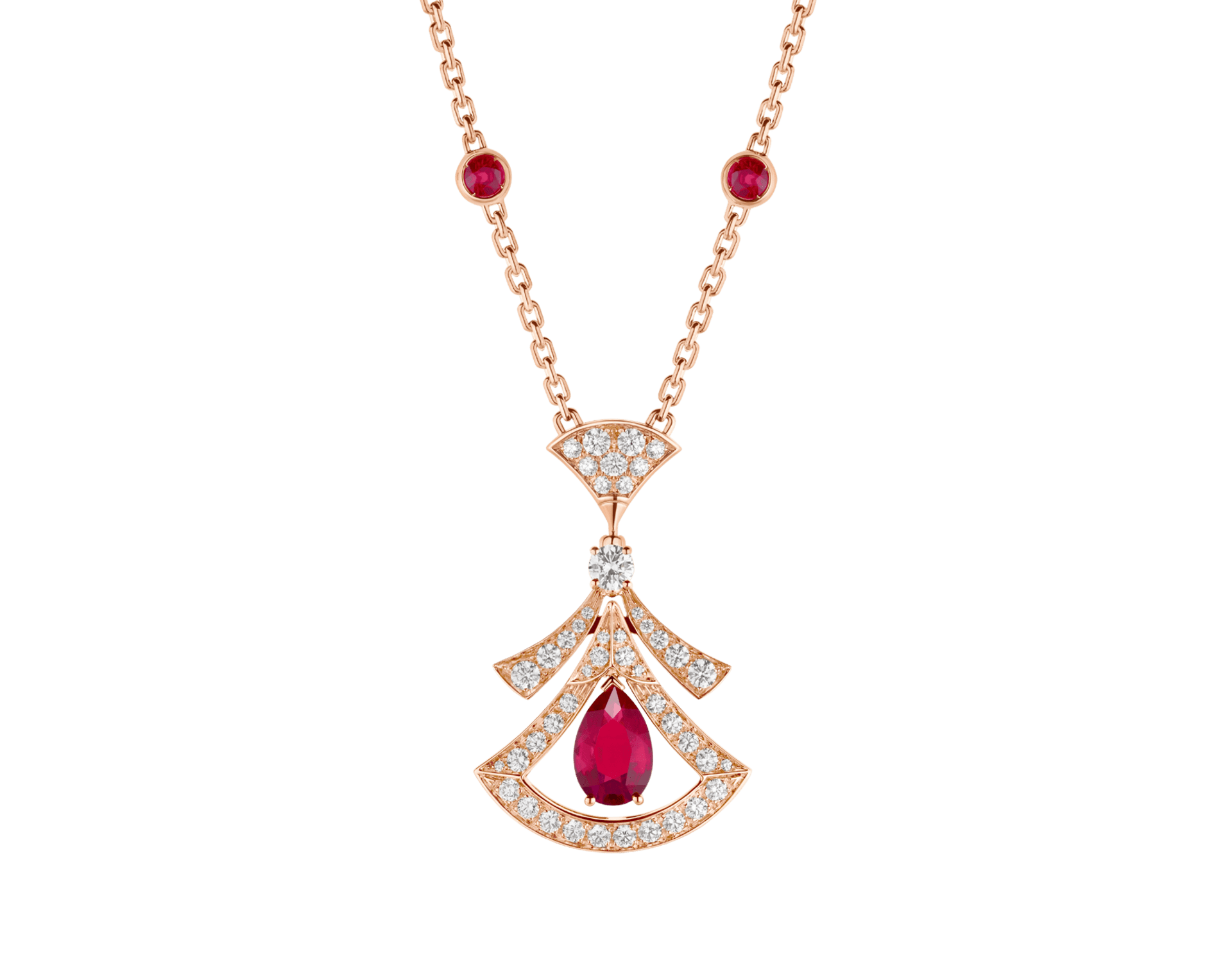 Carave Paris Emerald Fan Diamond Pendant Necklace