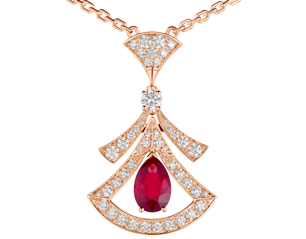 Carave Paris Emerald Fan Diamond Pendant Necklace