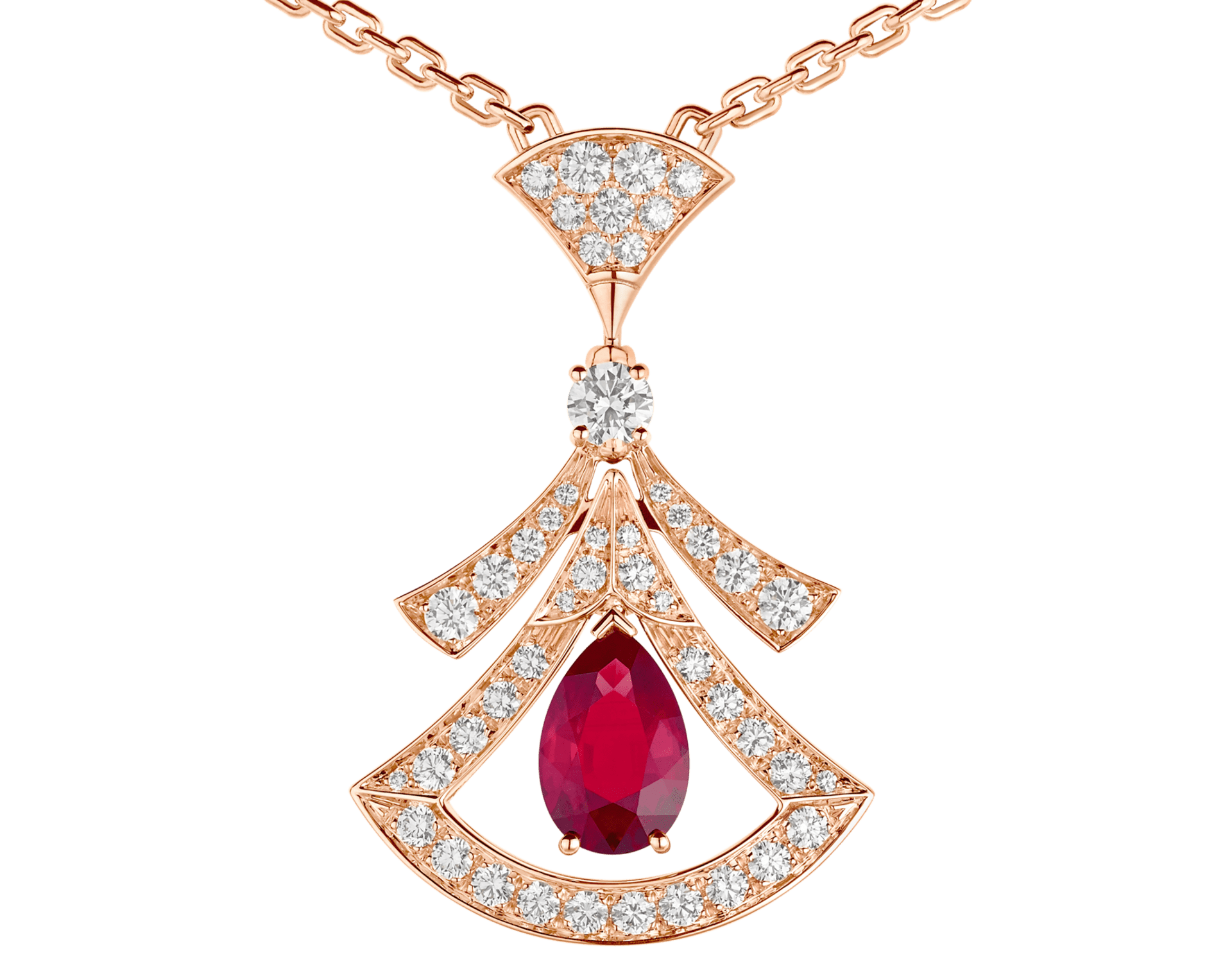 Carave Paris Emerald Fan Diamond Pendant Necklace