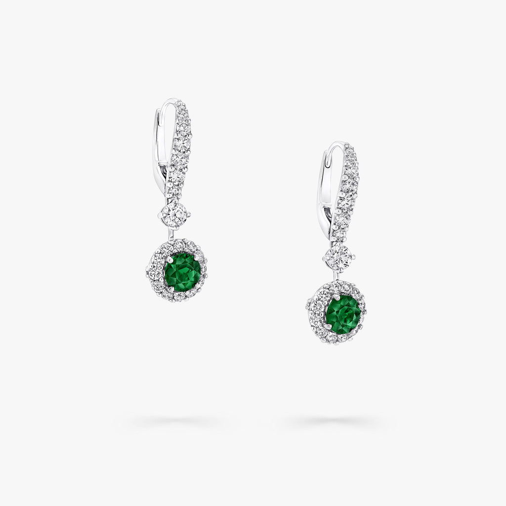 Carave Paris Emerald Halo Drop Earrings