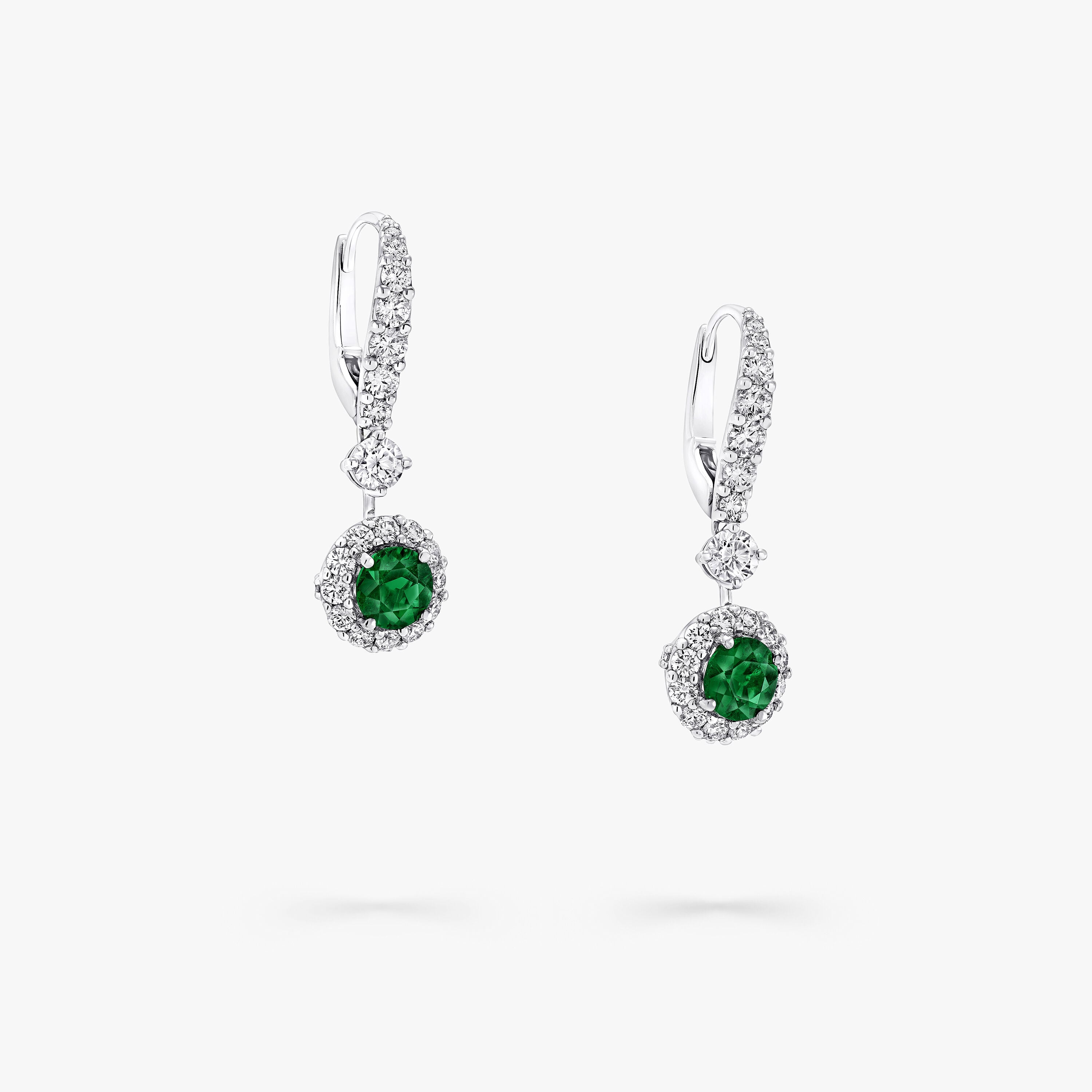 Carave Paris Emerald Halo Drop Earrings
