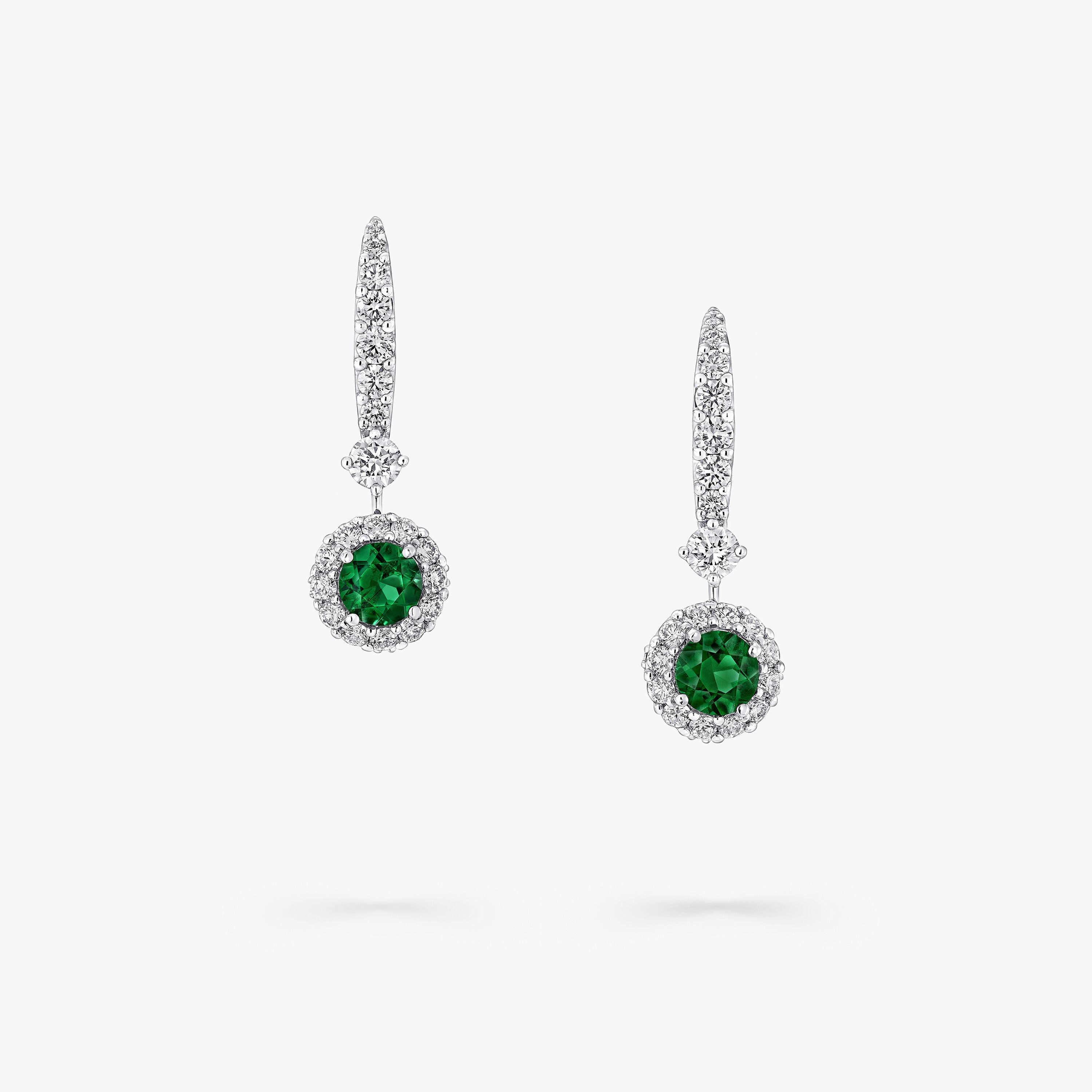 Carave Paris Emerald Halo Drop Earrings