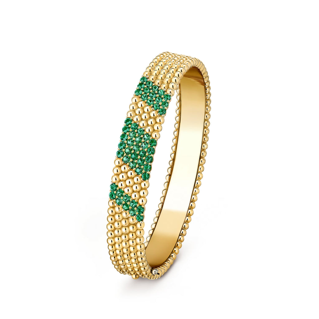 Carave Paris Emerald Mosaic Beaded Bangle Bracelet