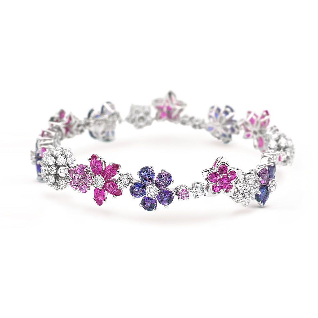 Carave Paris Enchanted Garden Multi Gem Floral Bracelet
