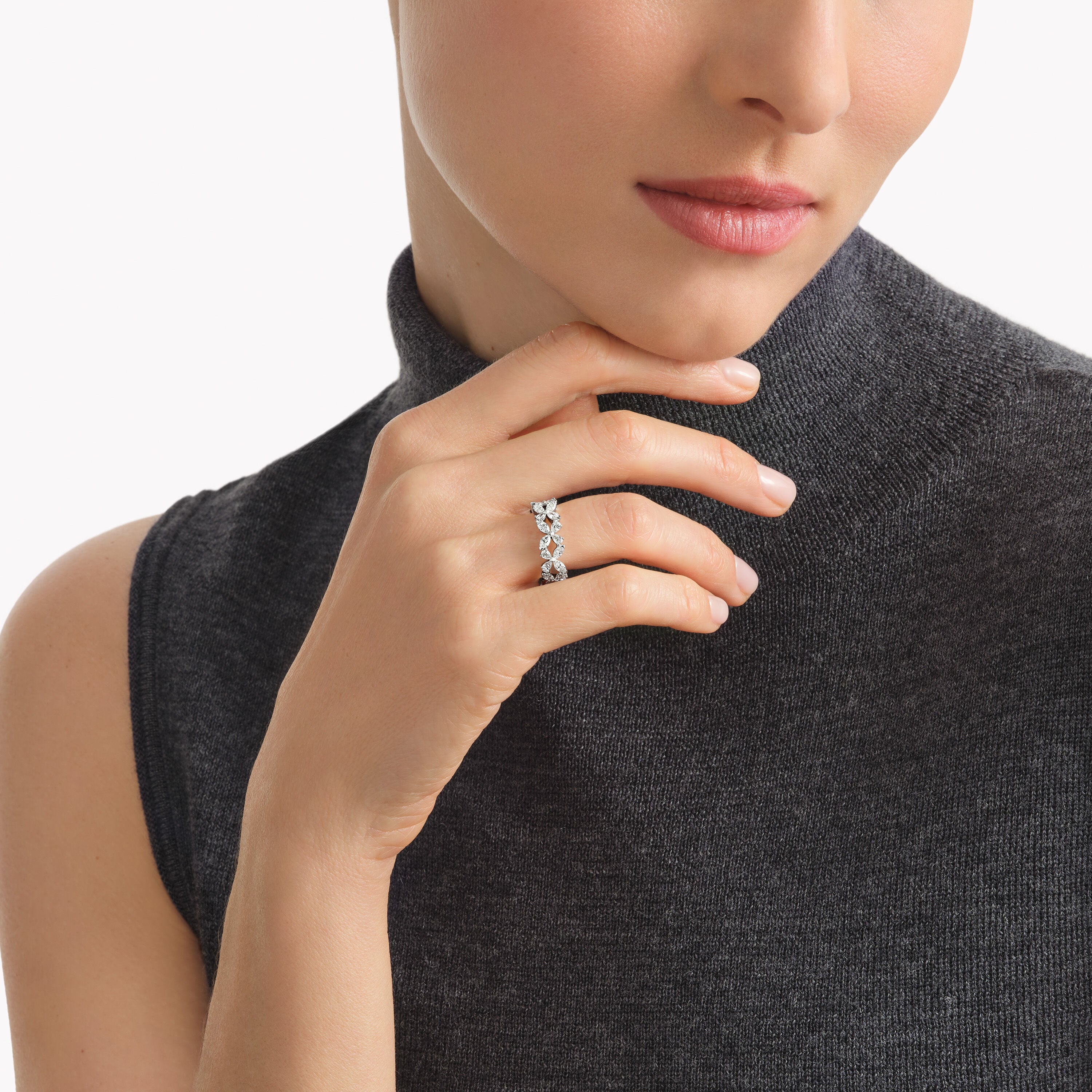 Carave Paris Eternal Floral Marquise Diamond Band Ring