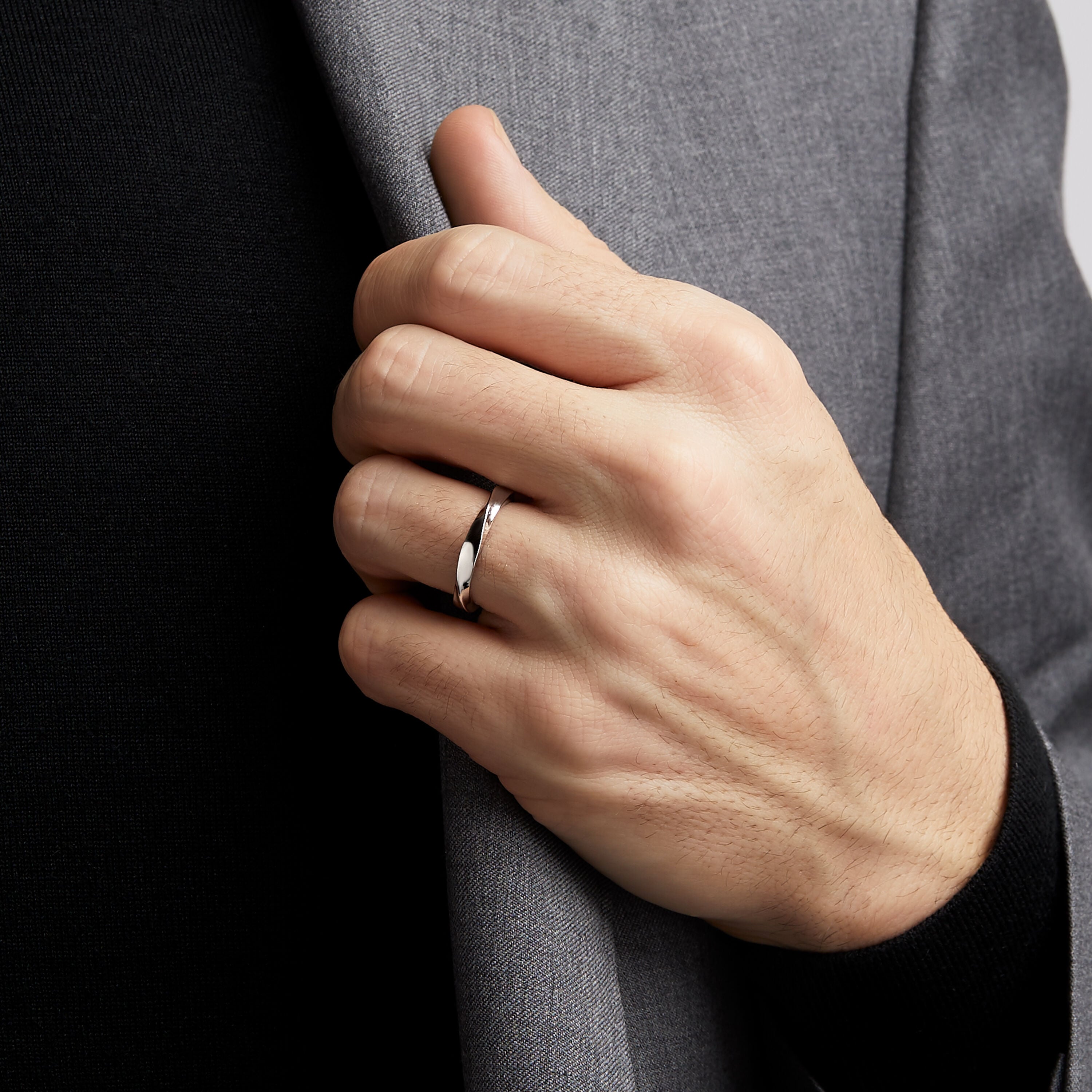 Carave Paris Faceted Men's Wedding Band Ring