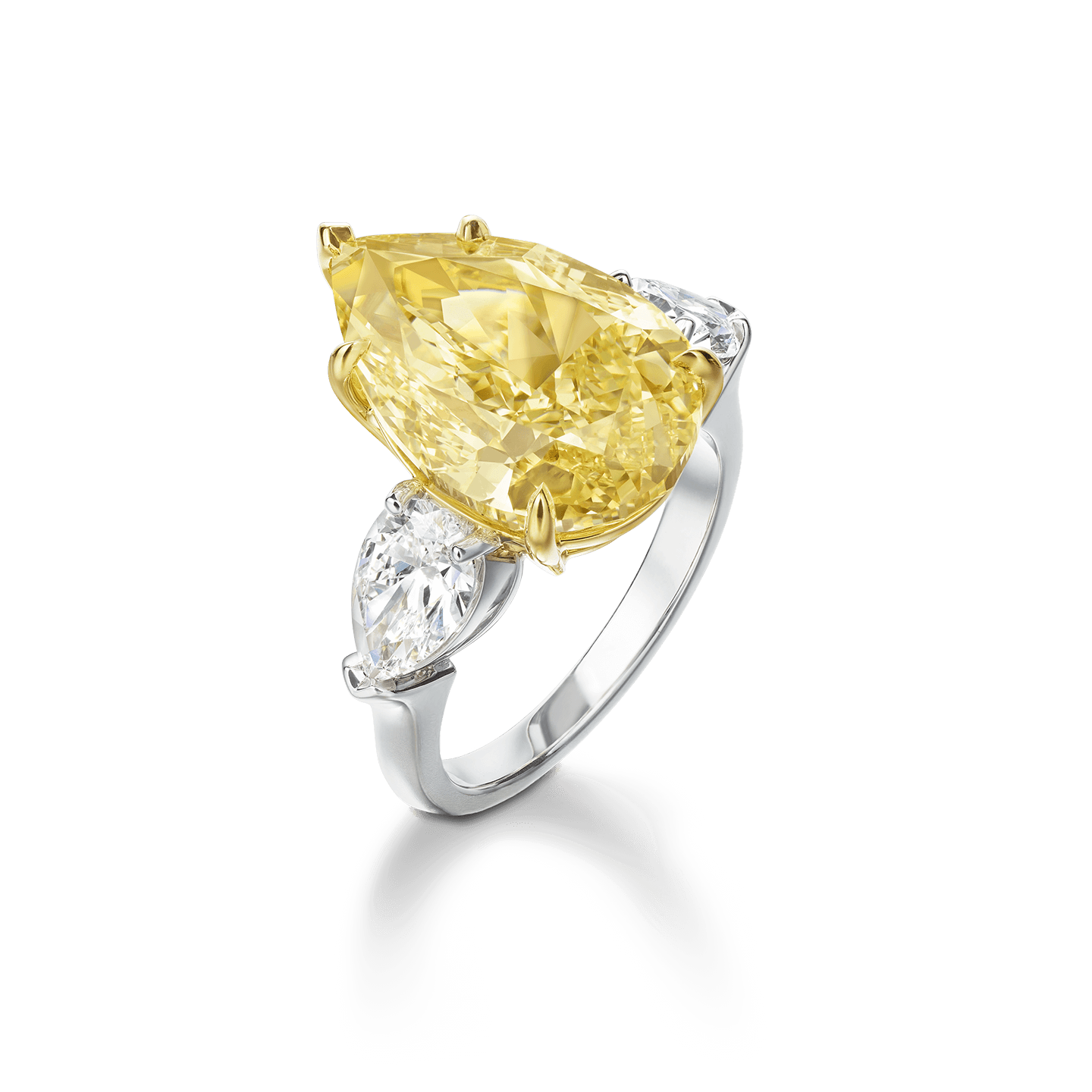 Carave Paris Fancy Yellow Diamond Three Stone Engagement Ring