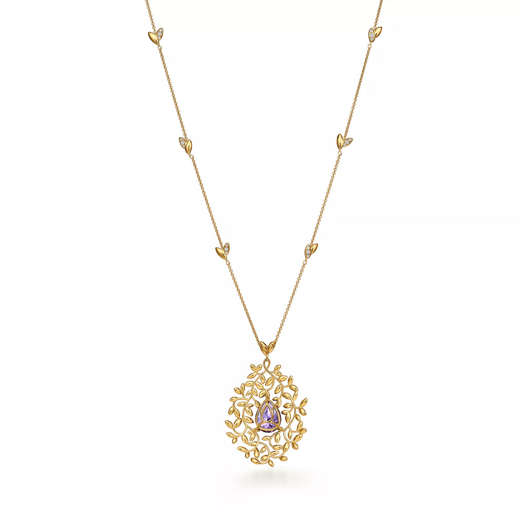 Carave Paris Floral Amethyst Pendant Necklace